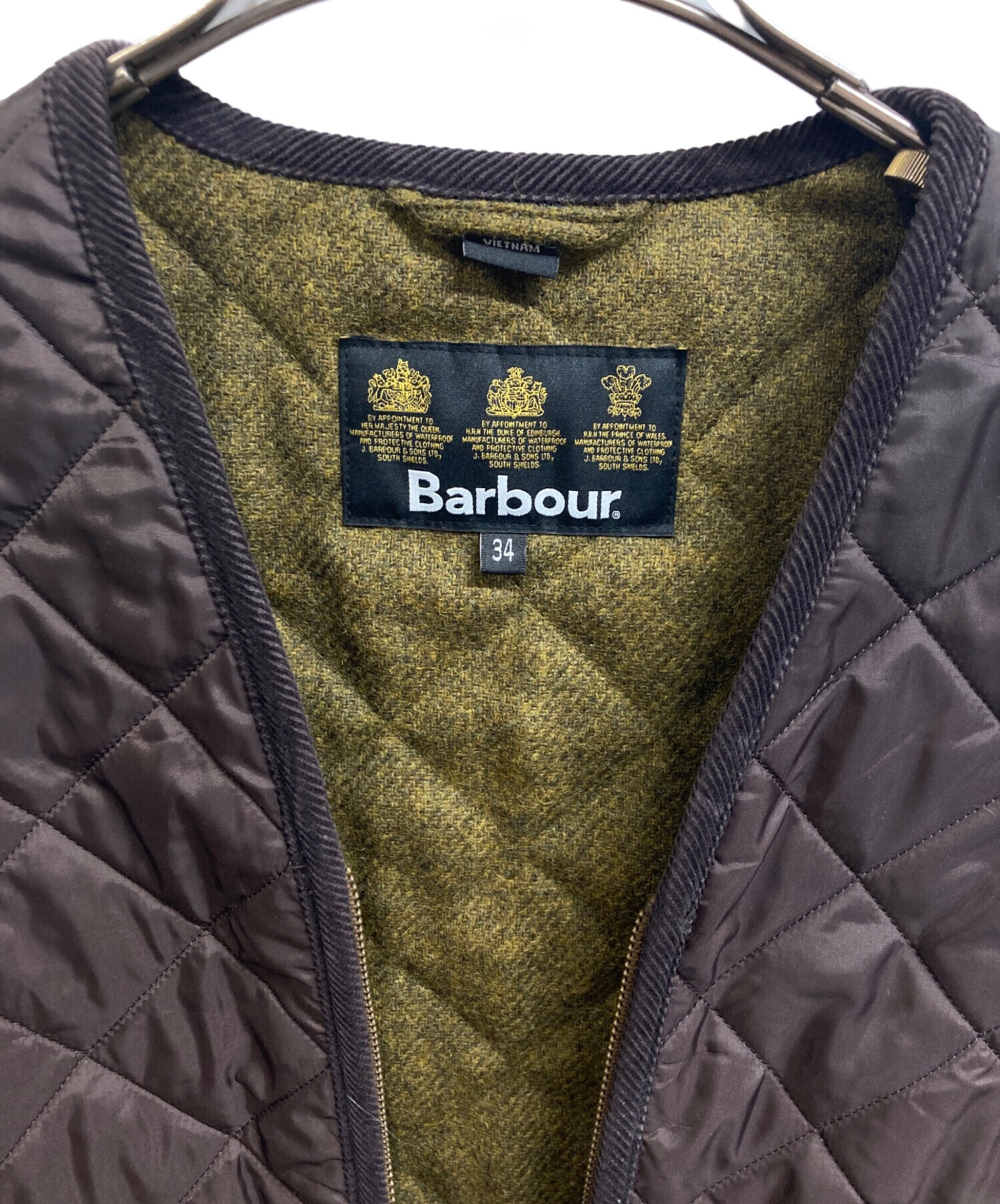 中古・古着通販】Barbour (バブアー) キルティングベスト ブラウン