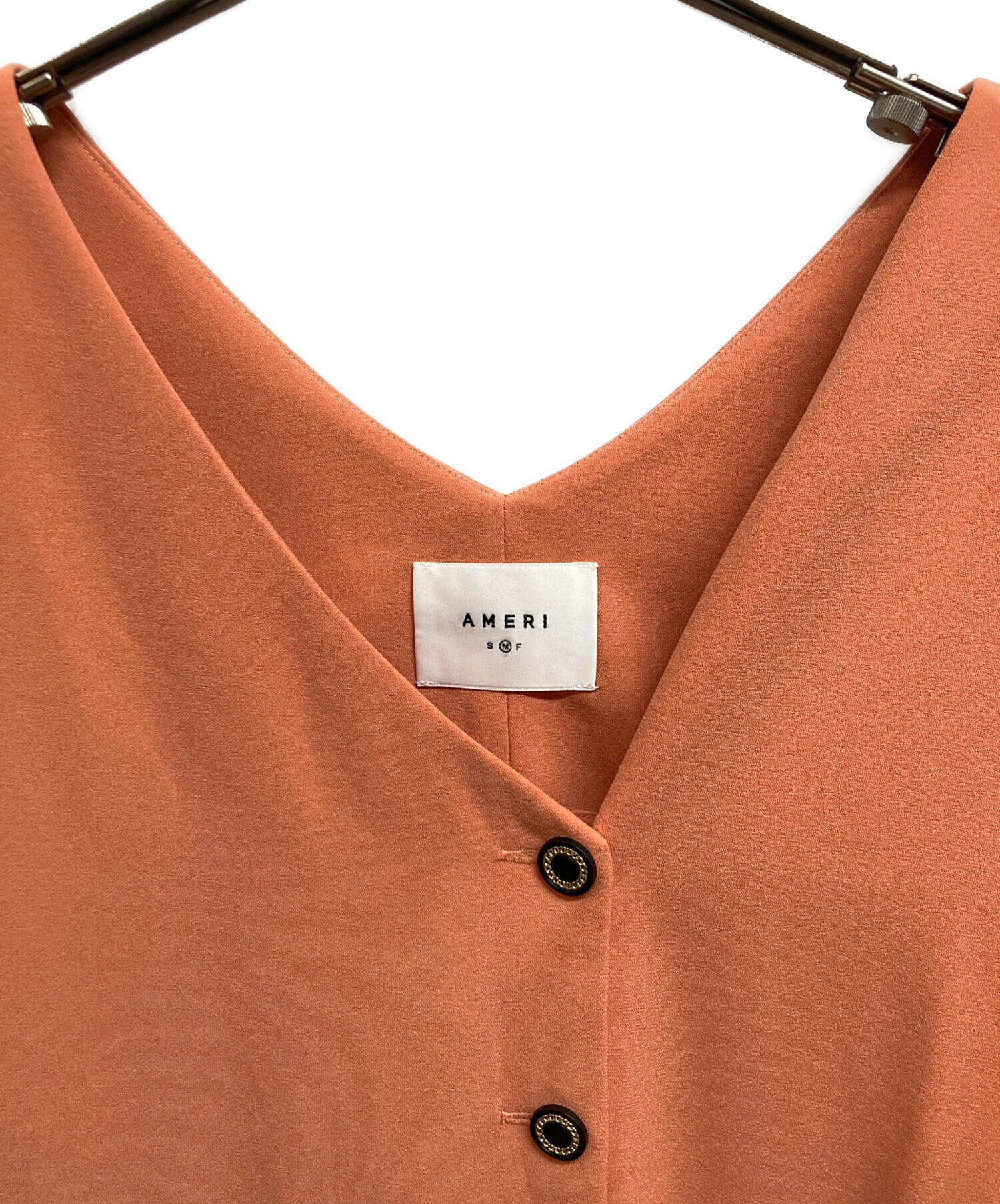 中古・古着通販】Ameri (アメリ) BOX SIDE RIBBON ROMPERS オレンジ