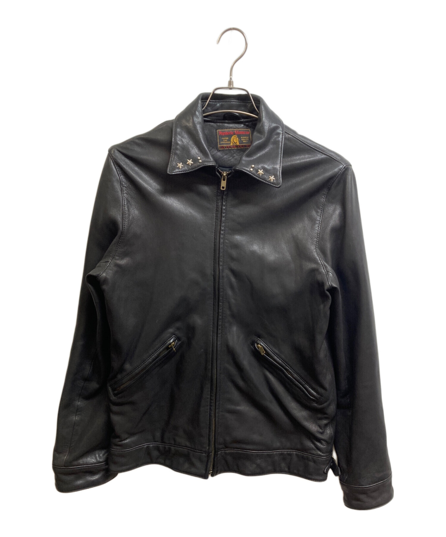 HYSTERIC GLAMOUR ブラック シングルライダース レザージャケット 中古・古着通販】Hysteric Glamour (ヒステリックグラマー) ゴート