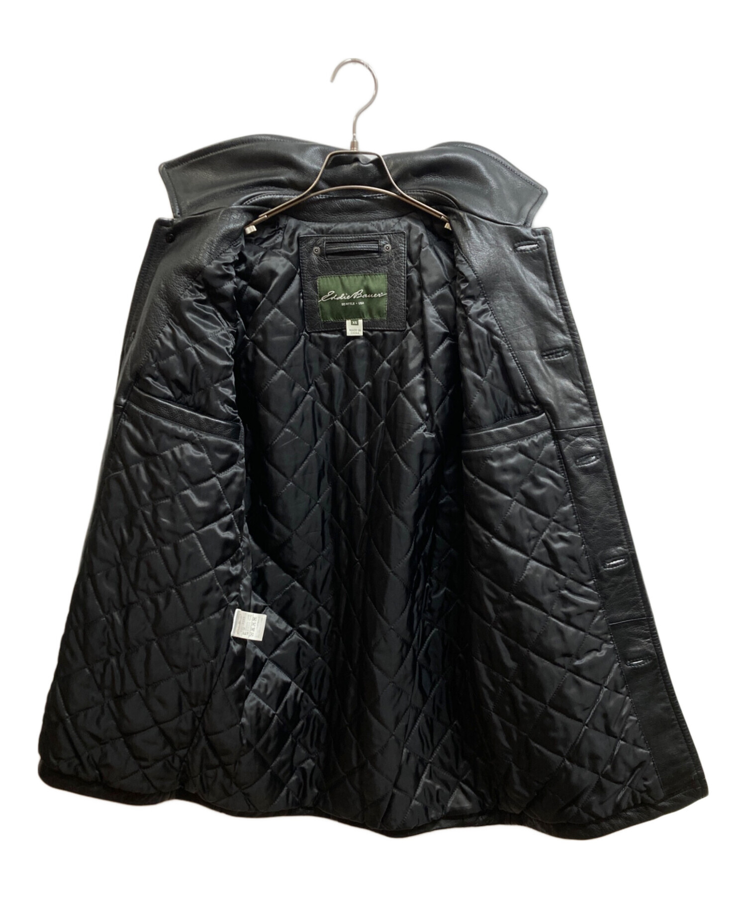 中古・古着通販】Eddie Bauer (エディーバウアー) レザーカーコート