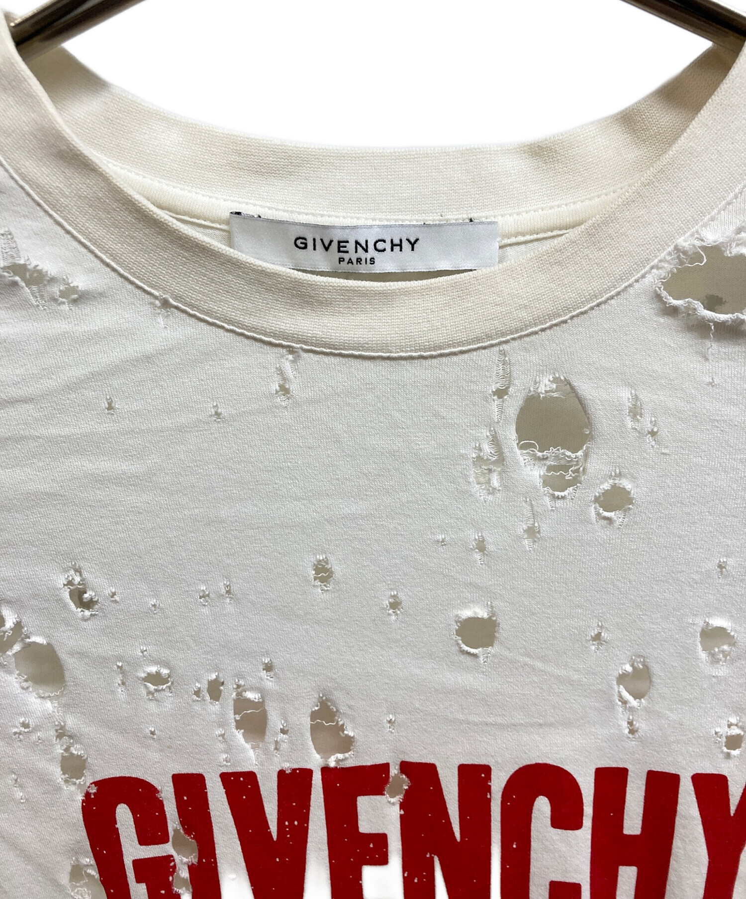 中古・古着通販】GIVENCHY (ジバンシィ) デストロイ加工Tシャツ