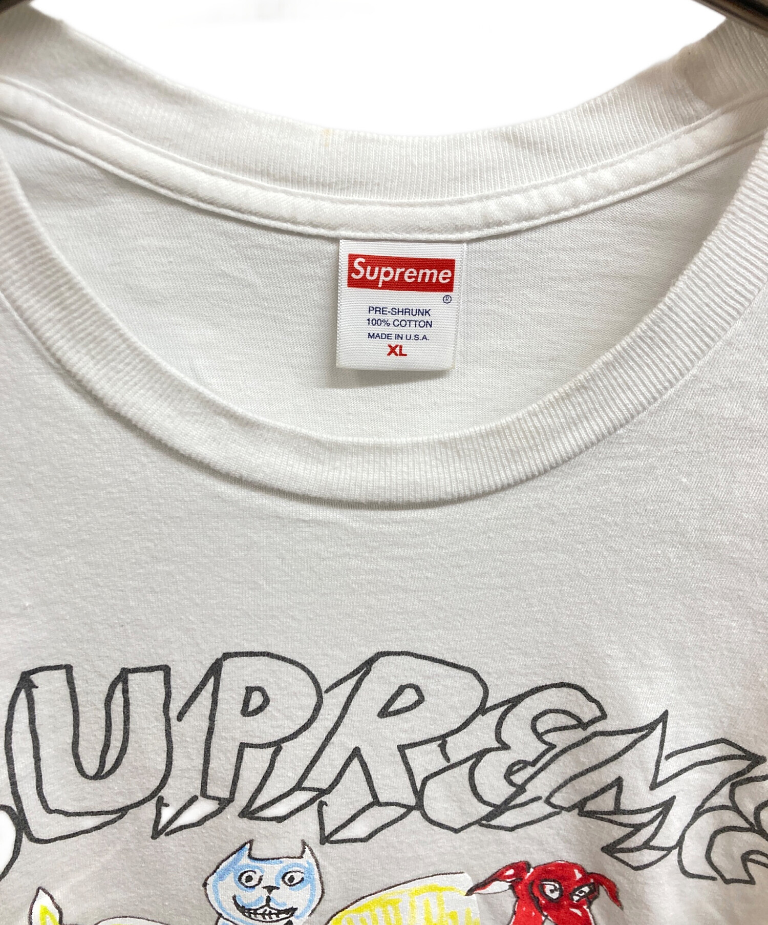 Supreme Tシャツ 白 XL シュプリーム Daniel Johnstonコラボ Supreme 