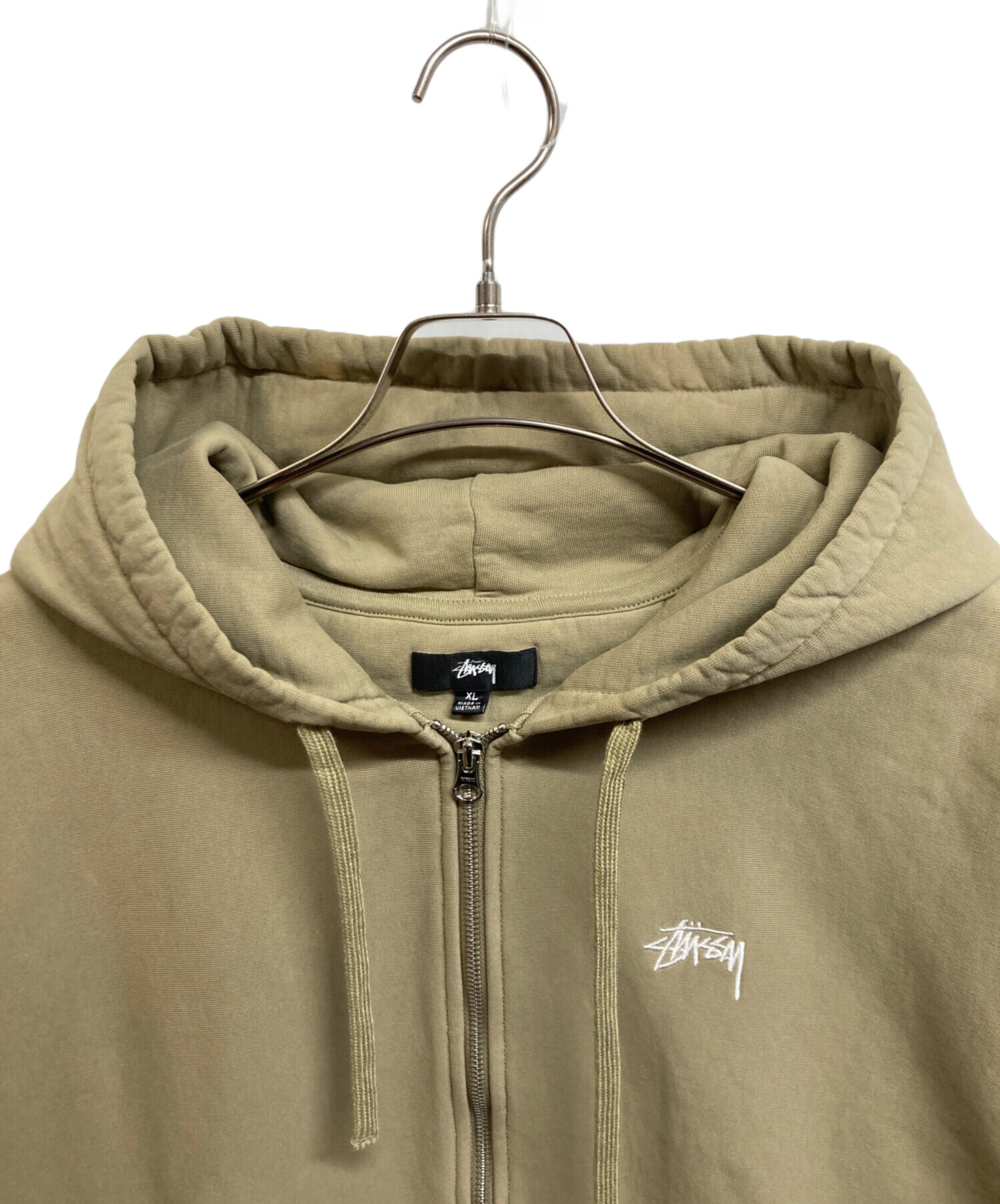 中古・古着通販】stussy (ステューシー) full zip hoodie ベージュ