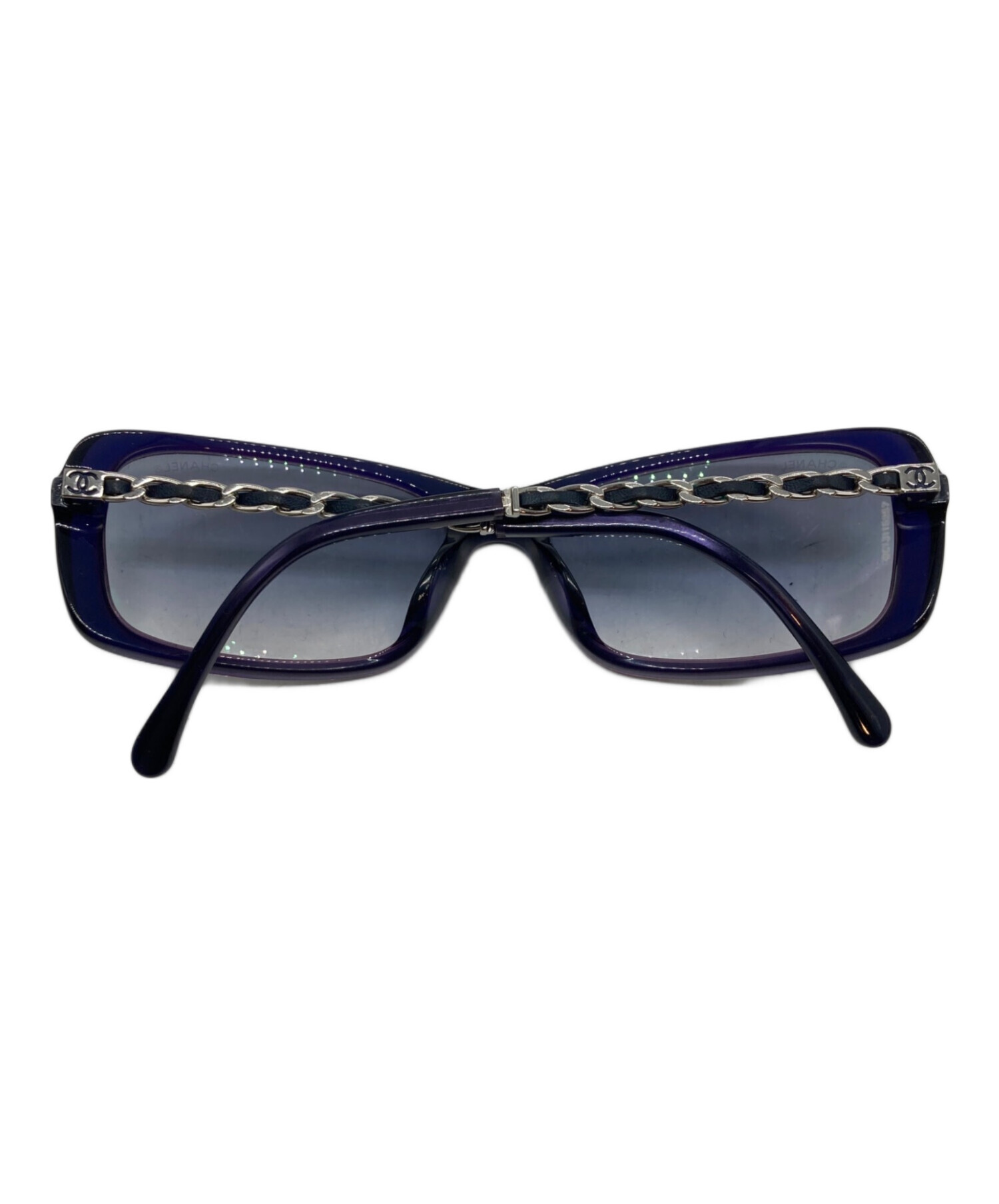 シャネル　CHANEL　サングラス　USED　パープル　ケース付き　6033　Ｃ-1131/3Ｃ　61□18　130　2Ｎ 中古 シャネル サングラス Aランク ココマーク リボン パープル