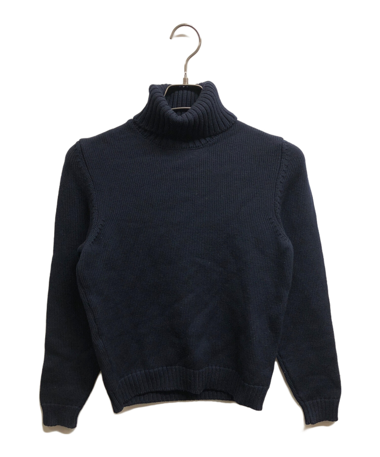 ZANONE イタリア製 タートルネックニット 44 ネイビー ウール100%