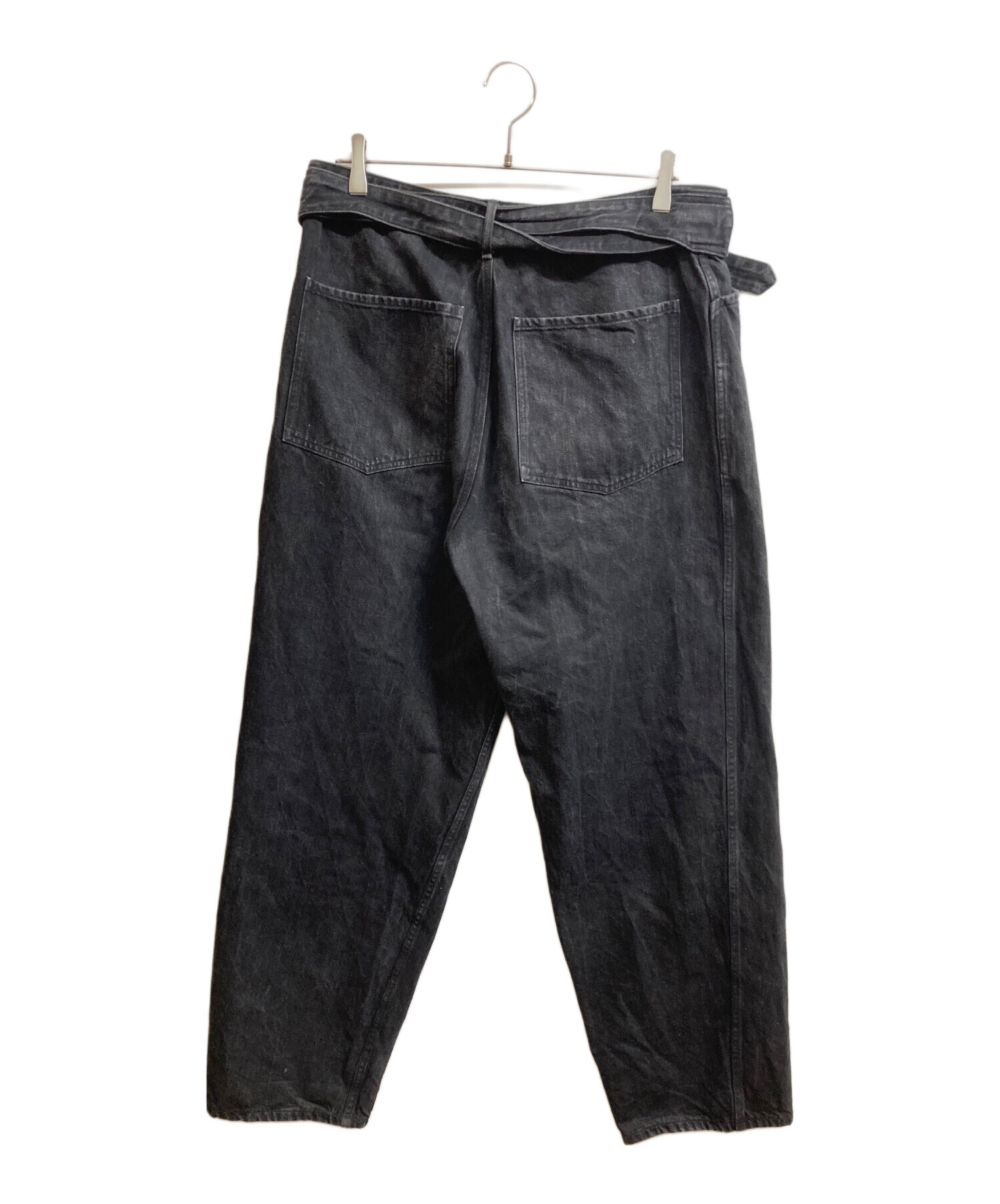 中古・古着通販】COMOLI (コモリ) 20SS BELTED DENIM PANTS ブラック 