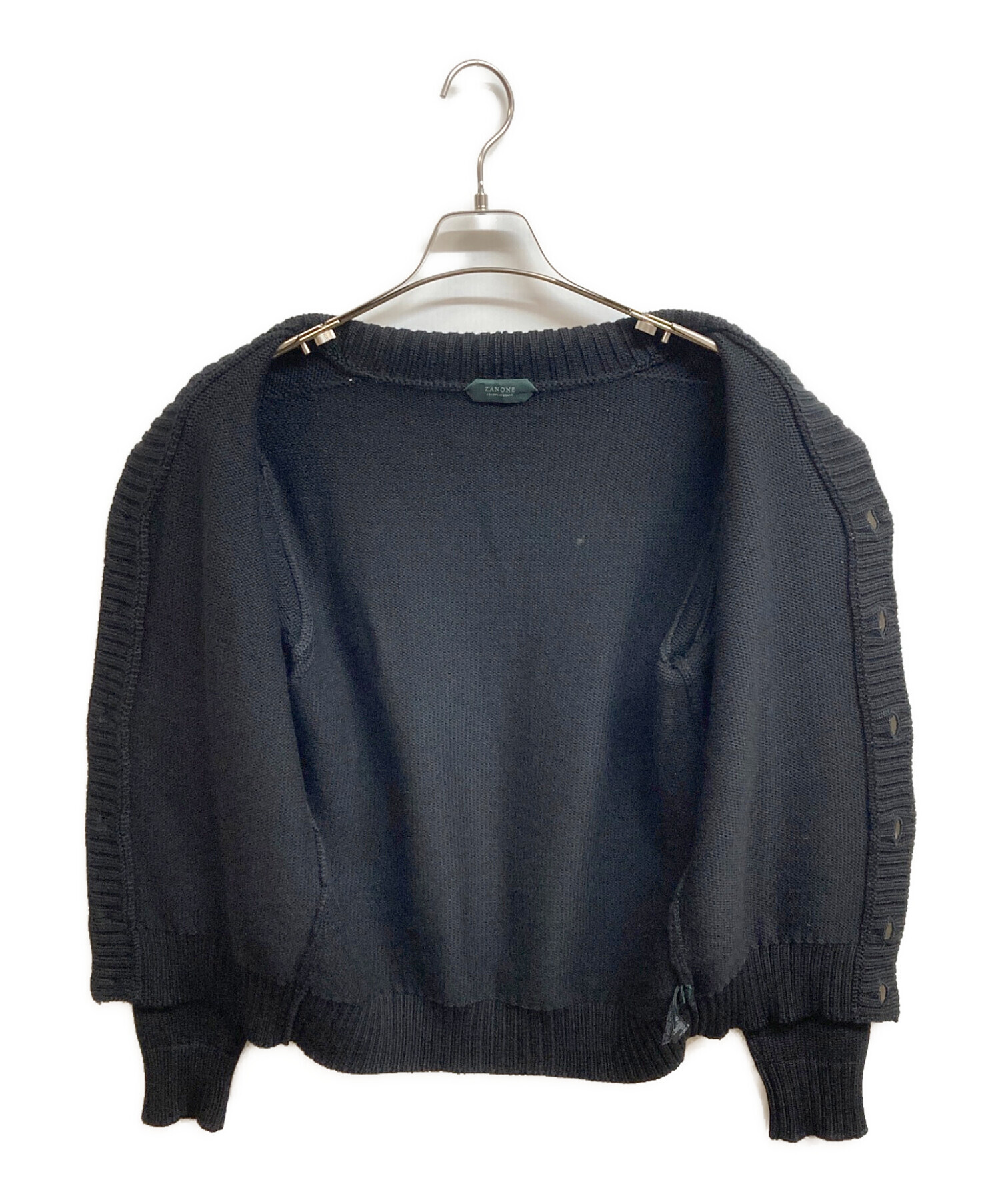 中古・古着通販】Zanone (ザノーネ) ウールカーディガン ブラック