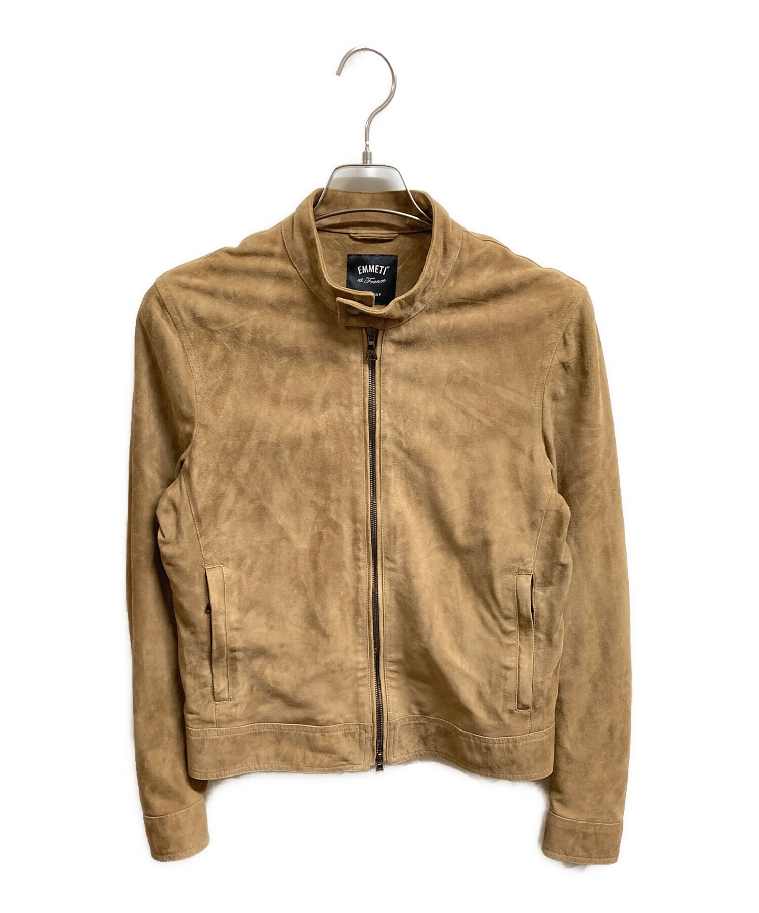 エンメティ ゴートスキンスウェード シングルライダースジャケット サイズ48 中古・古着通販】EMMETI (エンメティ) ゴートスキンスエード