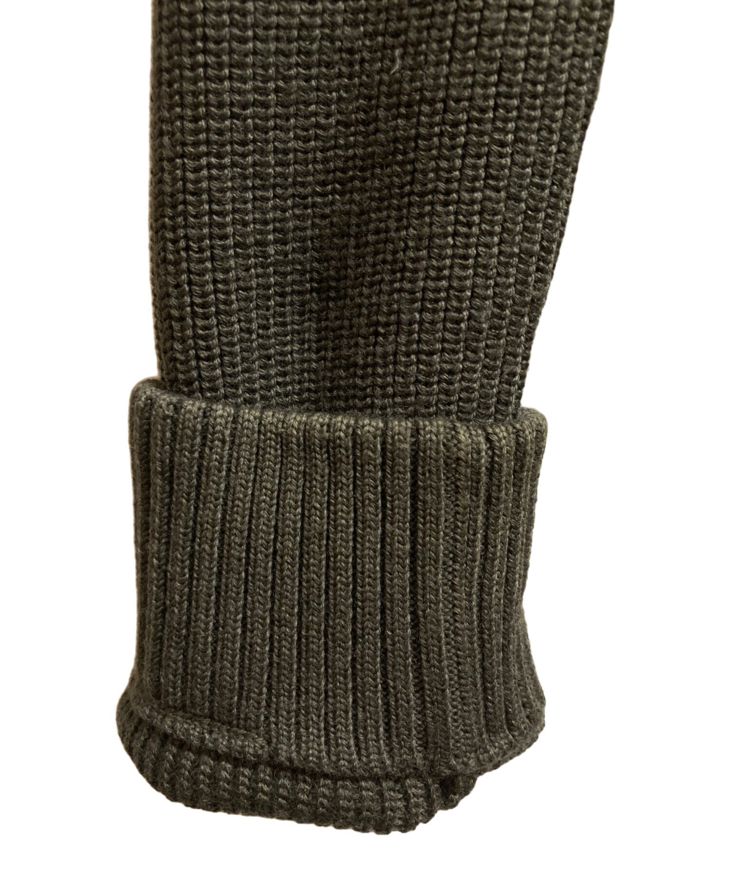 MONCLER ニット切替ダウンジャケット　カーキ　Sサイズ MONCLER ニット切替ダウンジャケットカーキSサイズ