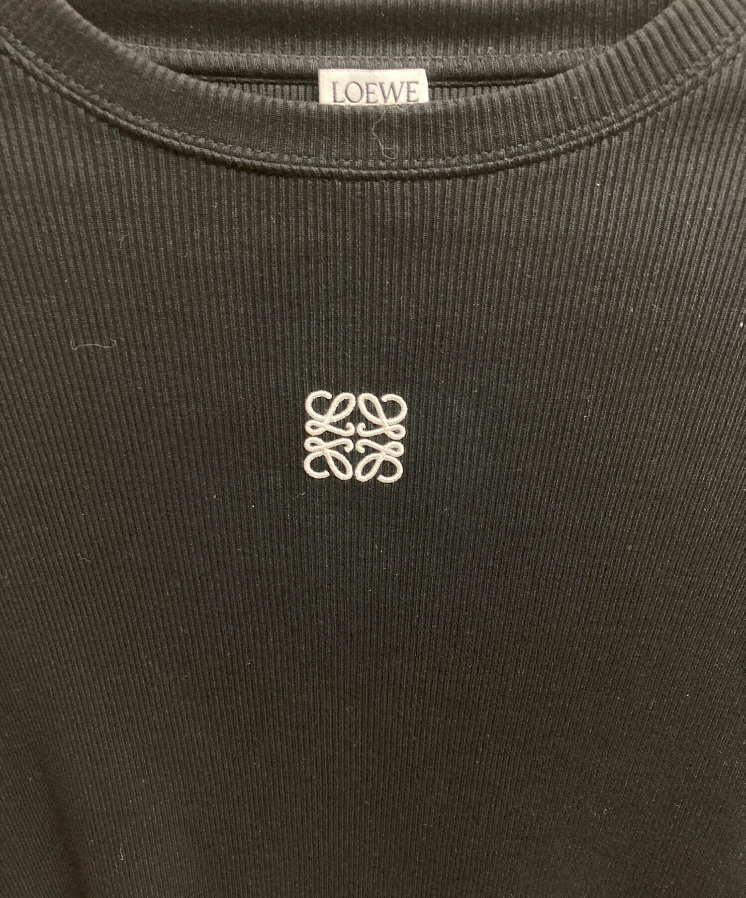 最終値下げ　 LOEWE ブラック ロングスリーブ Tシャツ超美品 オーバーサイズフィット ロングスリーブ Tシャツ（コットン） ブラック