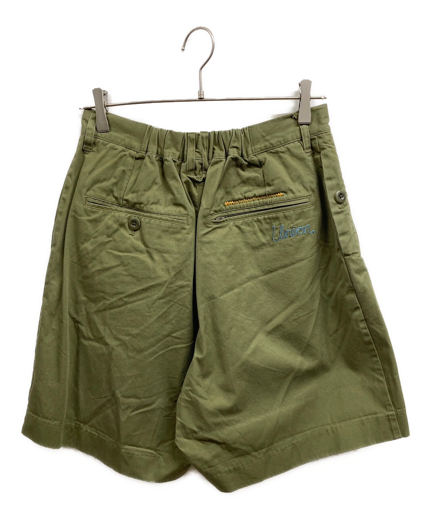 union ユニオン ショートパンツ XL ベージュx青緑x黄 【古着】【中古】 中古・古着通販】UNION (ユニオン) YARBO SHORT/UNIONパンツ カーキ