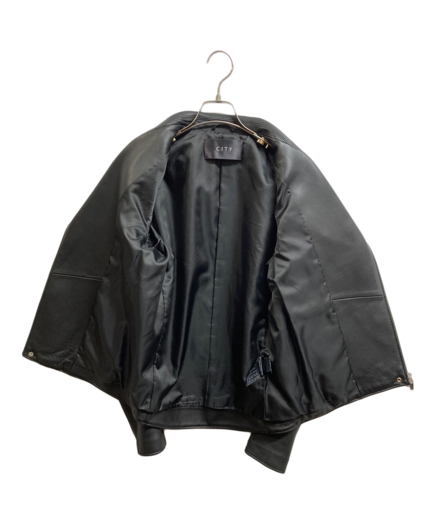 中古・古着通販】CITY (シティ) ダブルライダースジャケット ブラック 