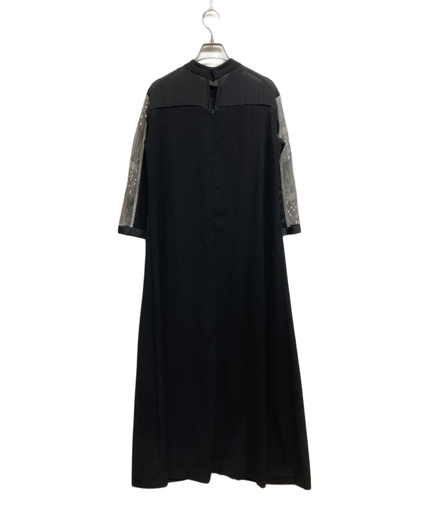 中古・古着通販】MURRAL (ミューラル) Framed flower dress ブラック