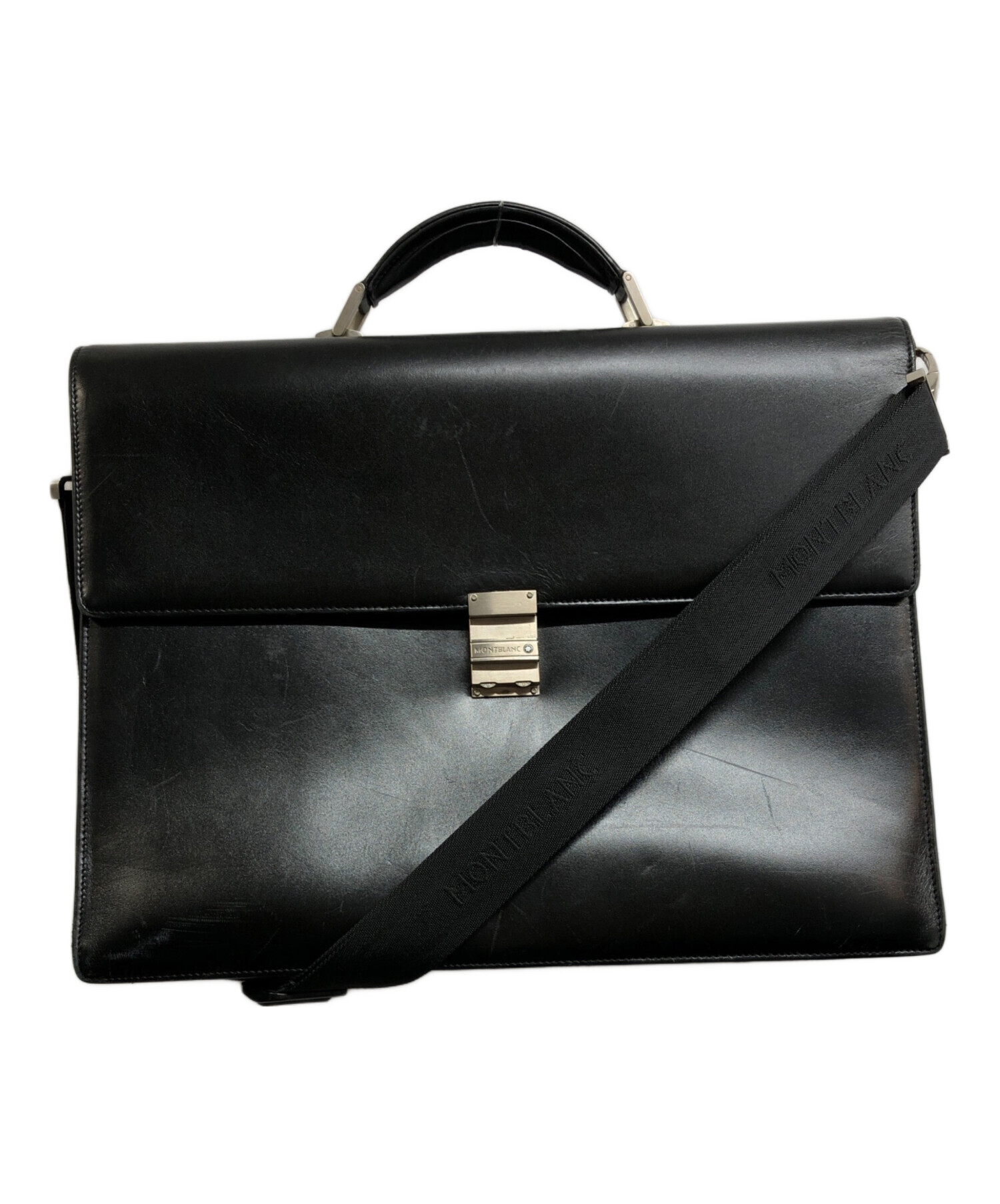 【未使用保管品】 MONTBLANC モンブラン ブリーフケース 2way 黒 中古・古着通販】MONTBLANC (モンブラン) 2WAYブリーフケース ブラック
