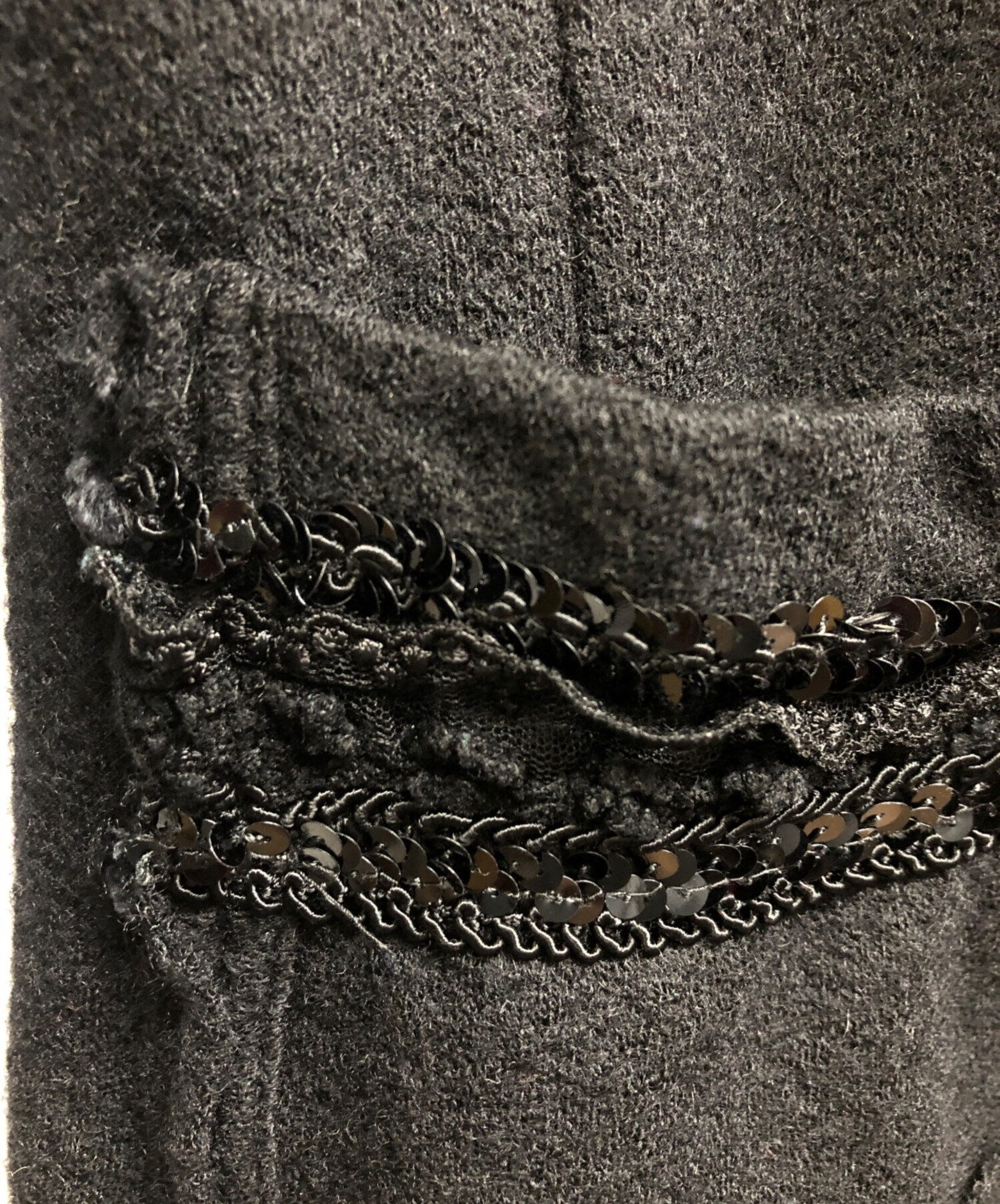 tricot Comme des Garçons ブラックジャケット ビジュー春 tricot COMME des GARCONS(トリココムデギャルソン) 02AW Flower lace