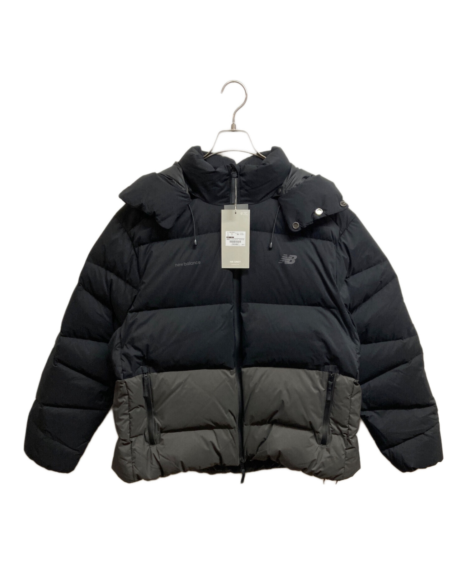 new balance フード付きダウンコート Sサイズ ダークグレー ニューバランス New Balance グースダウンジャケット フート付き