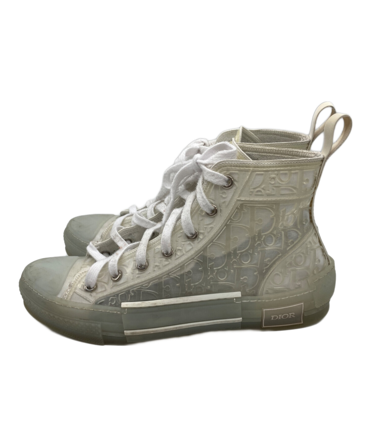 Dior 透明 ハイカット スニーカー 中古・古着通販】Dior (ディオール) B23 クリア ハイカットスニーカー