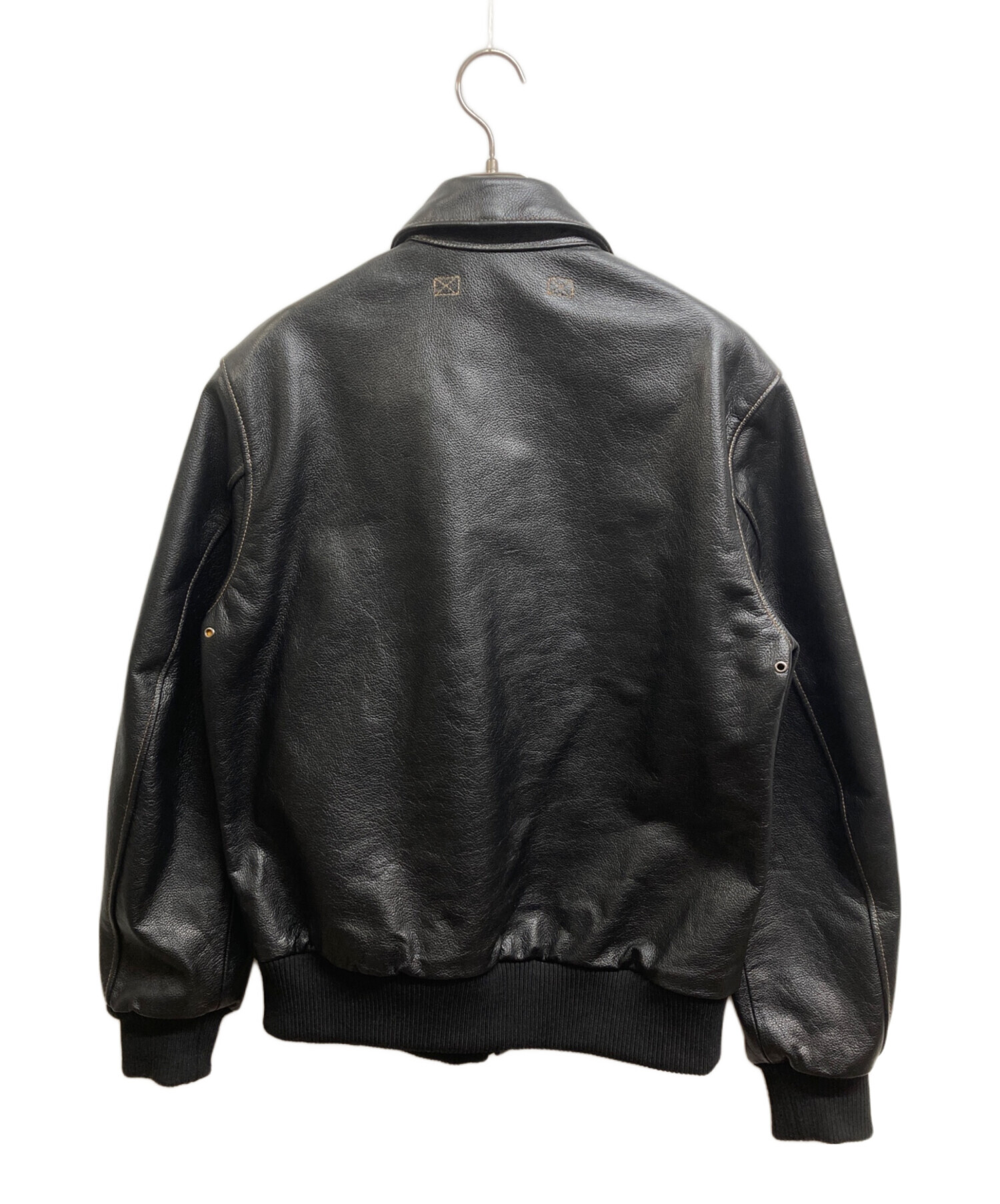 中古・古着通販】uaboni (ユアボニ) A-2 レザージャケット ブラック 