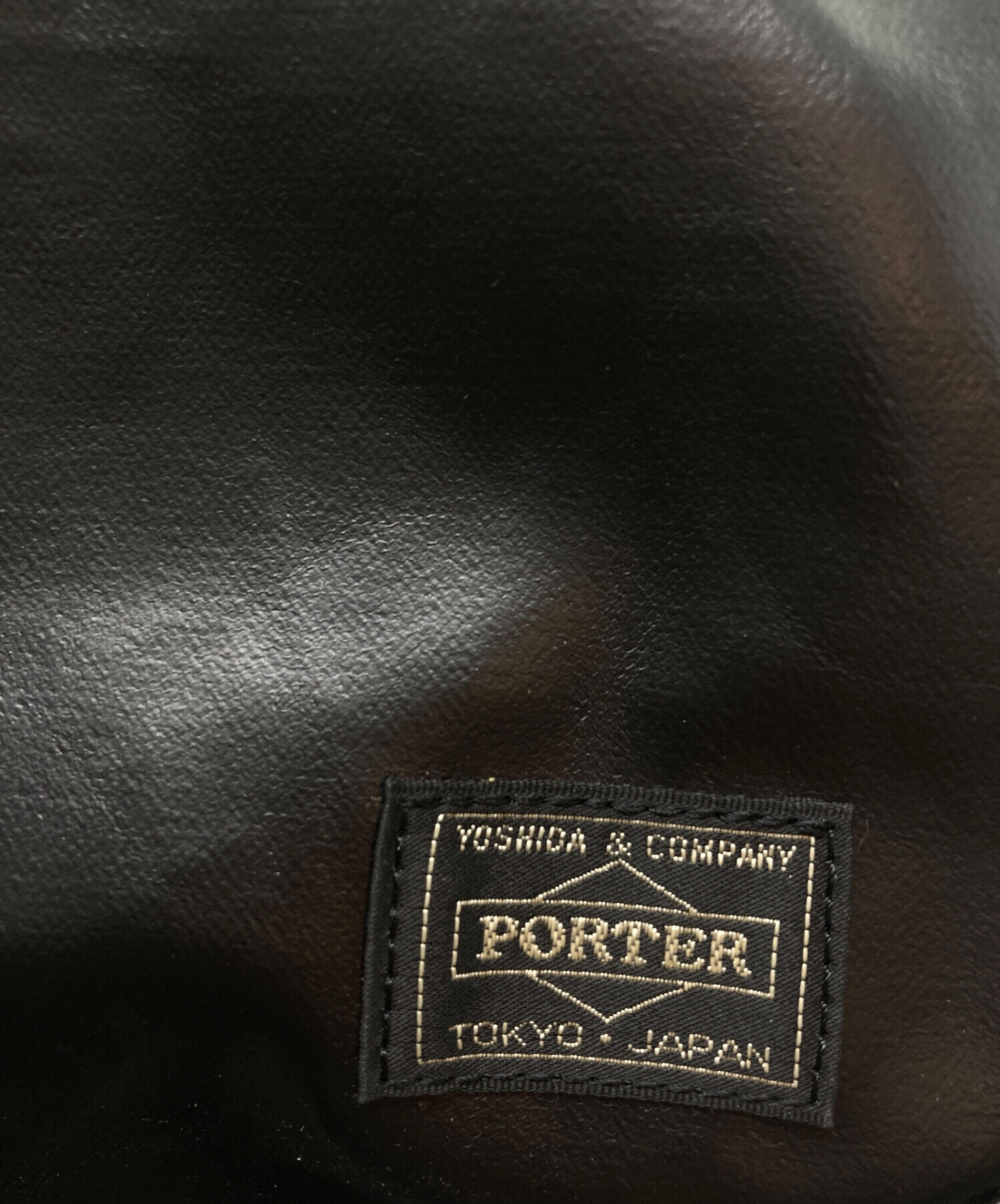 中古・古着通販】PORTER (ポーター) レザーショルダーバッグ ブラック
