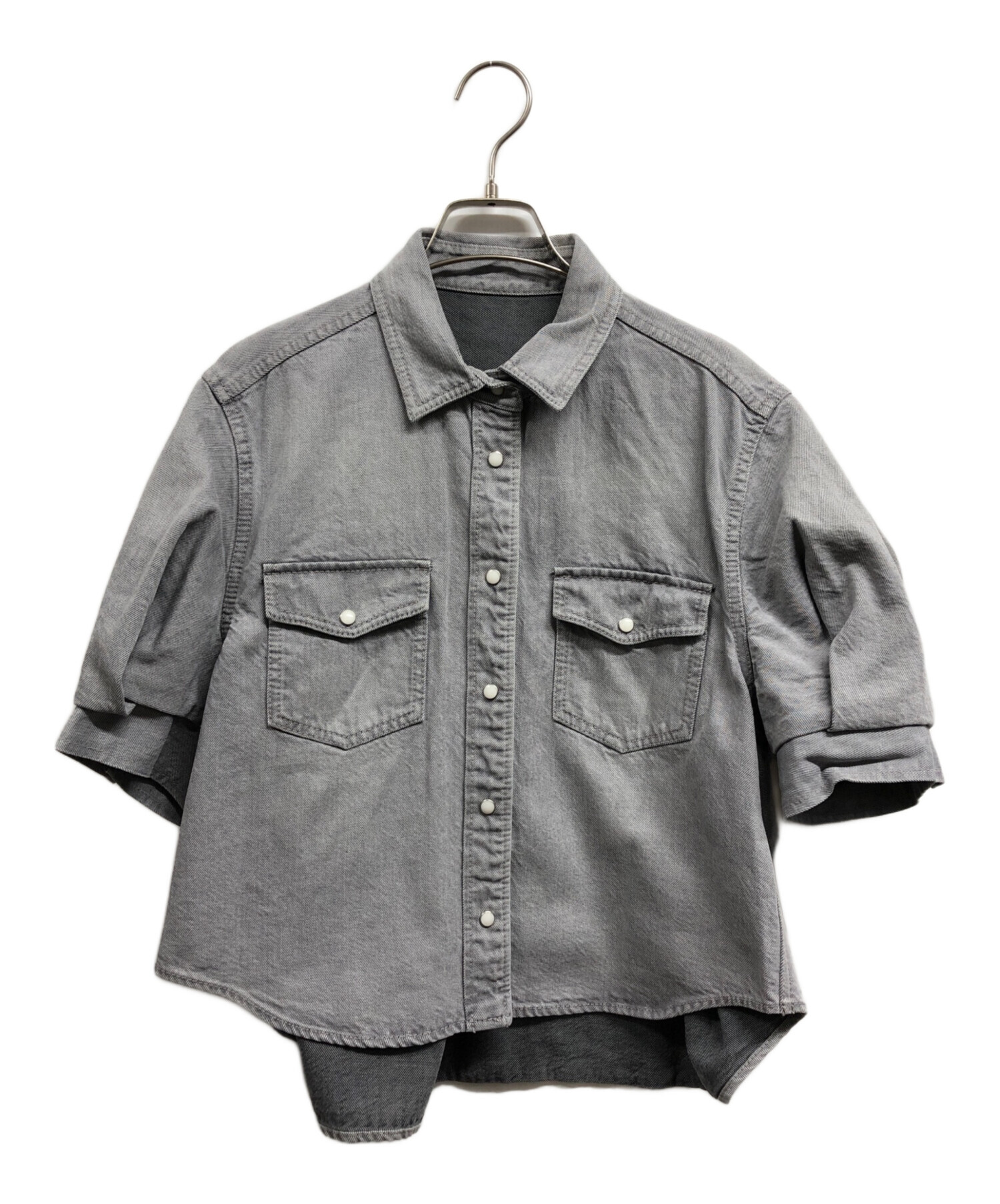 sacai サカイ 23SS Denim Shirt パフスリーブデニムダンガリーシャツ 23-06484 グレー 1 sacai サカイ 23SS Denim Shirt パフスリーブデニムダンガリーシャツ