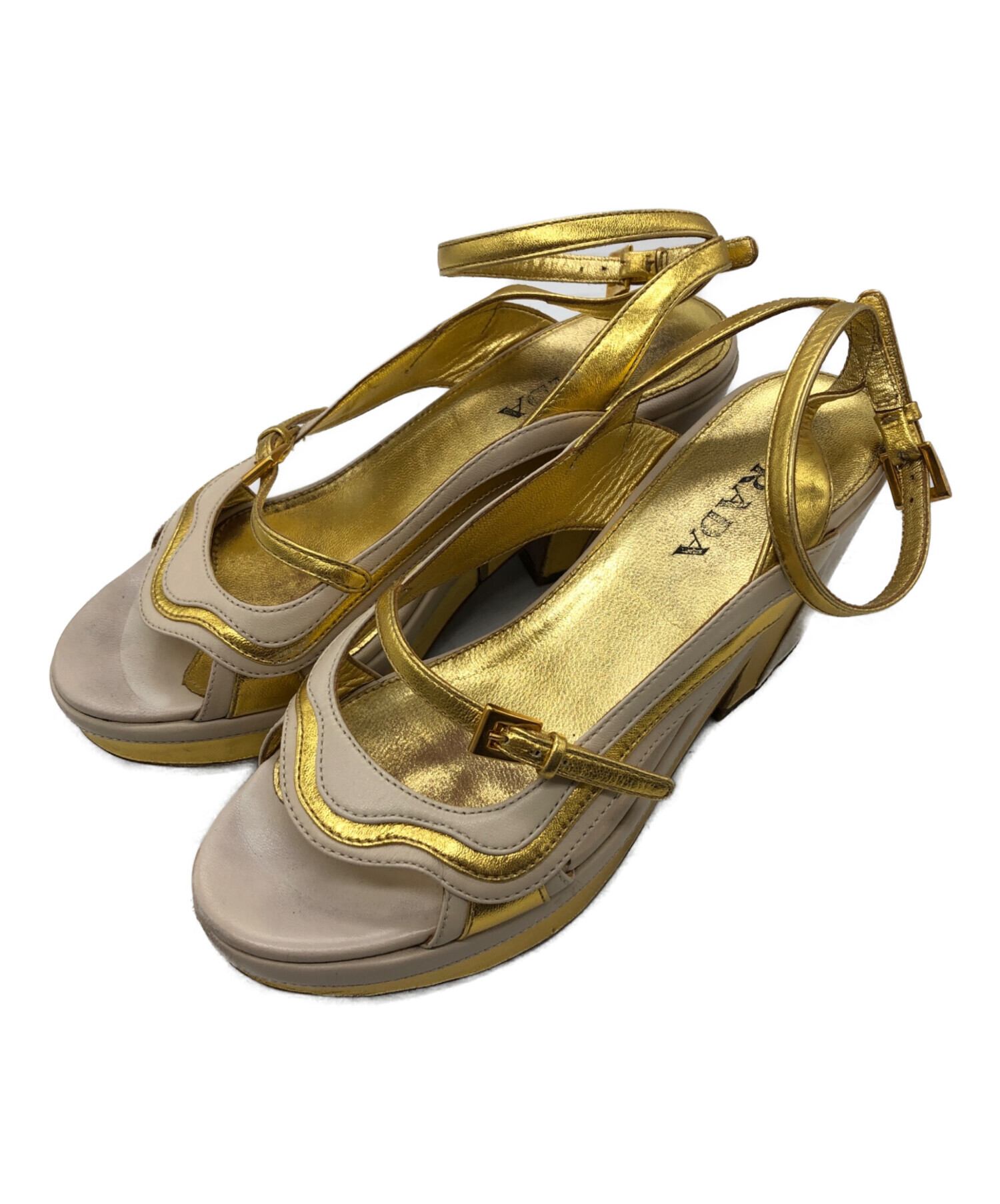 中古・古着通販】PRADA (プラダ) ストラップサンダル アイボリー