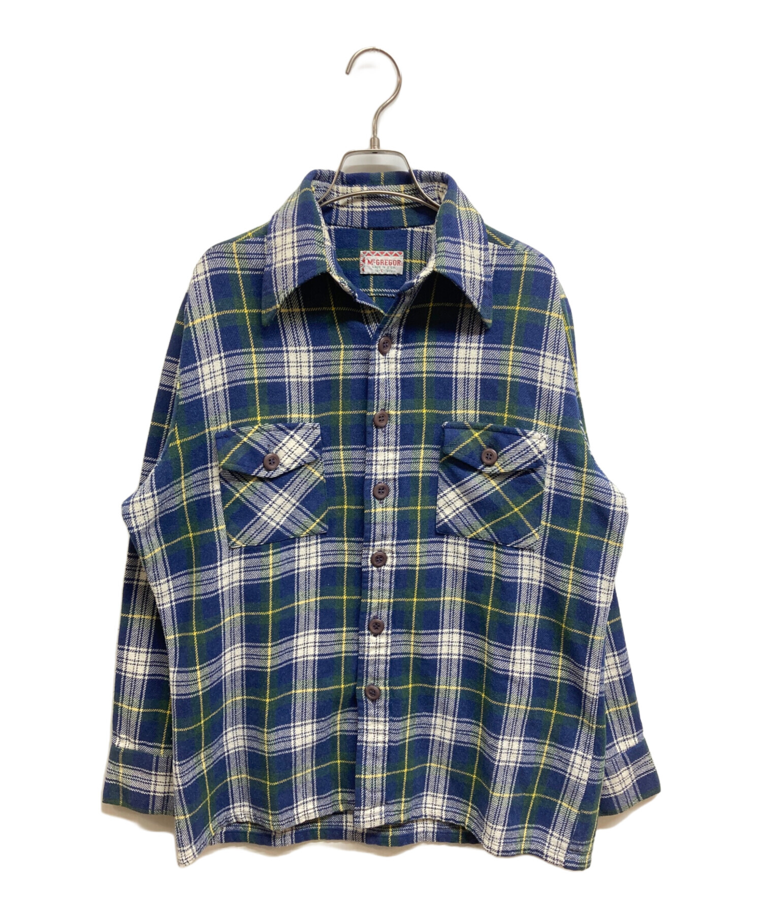 中古・古着通販】McGREGOR (マクレガー) チェックネルシャツ ネイビー 