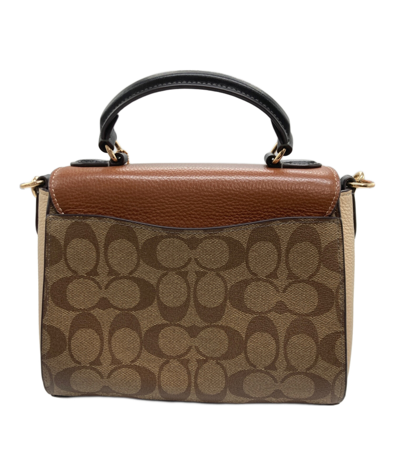 COACH ベージュ ショルダーバッグ 中古・古着通販】COACH (コーチ) シグネチャー ショルダーバッグ