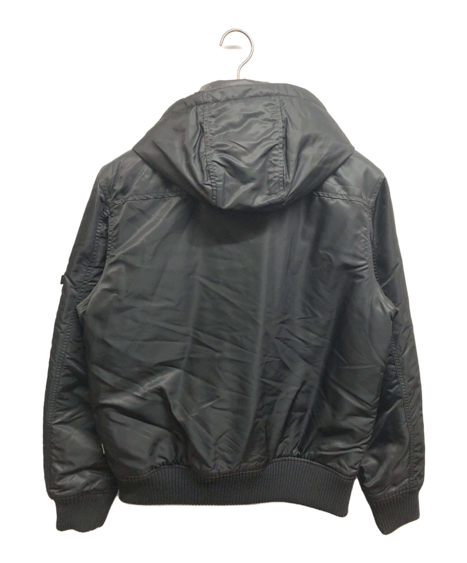 中古・古着通販】ALPHA (アルファ) フーデッドリブジャケット ブラック