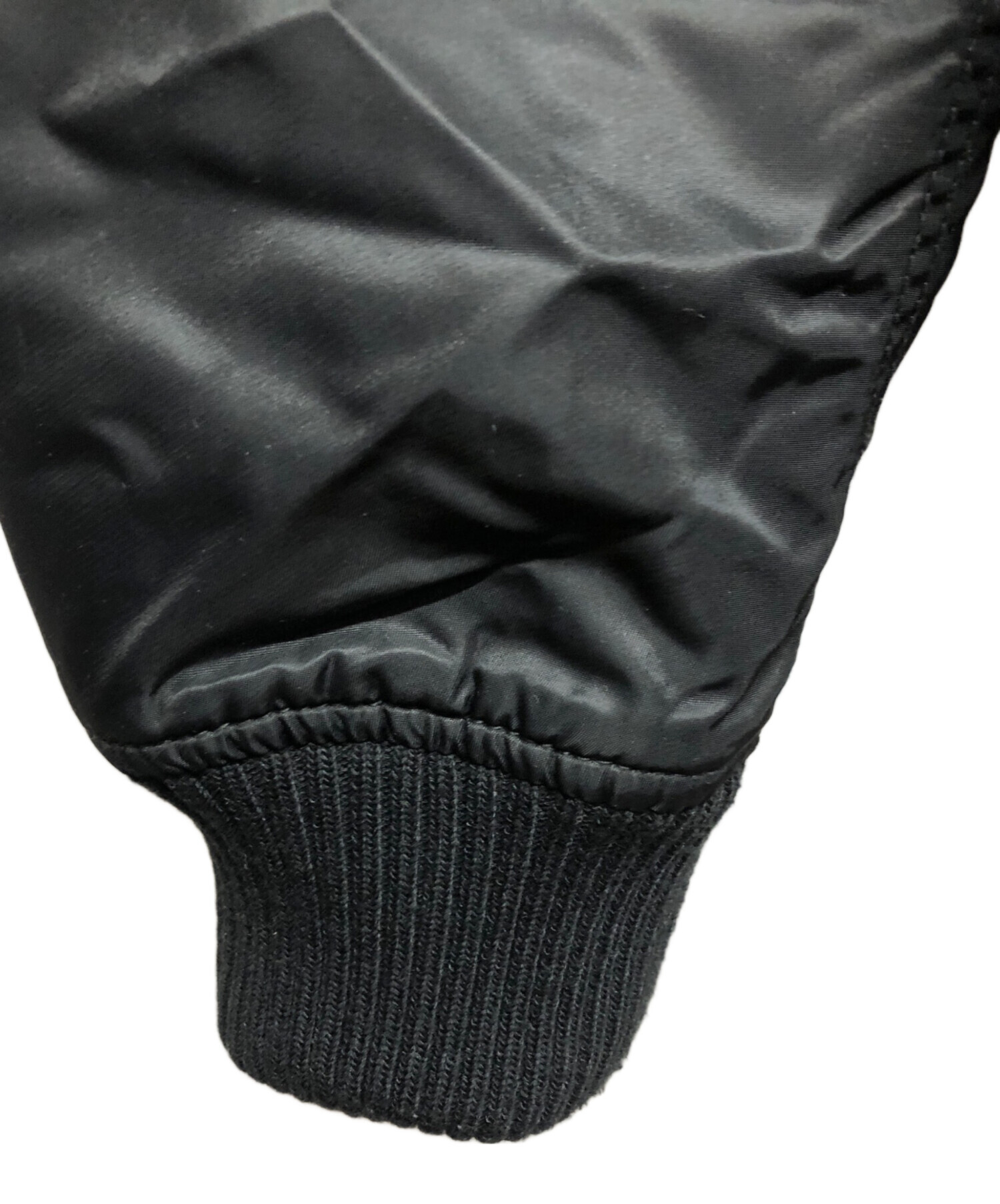 中古・古着通販】ALPHA (アルファ) フーデッドリブジャケット ブラック