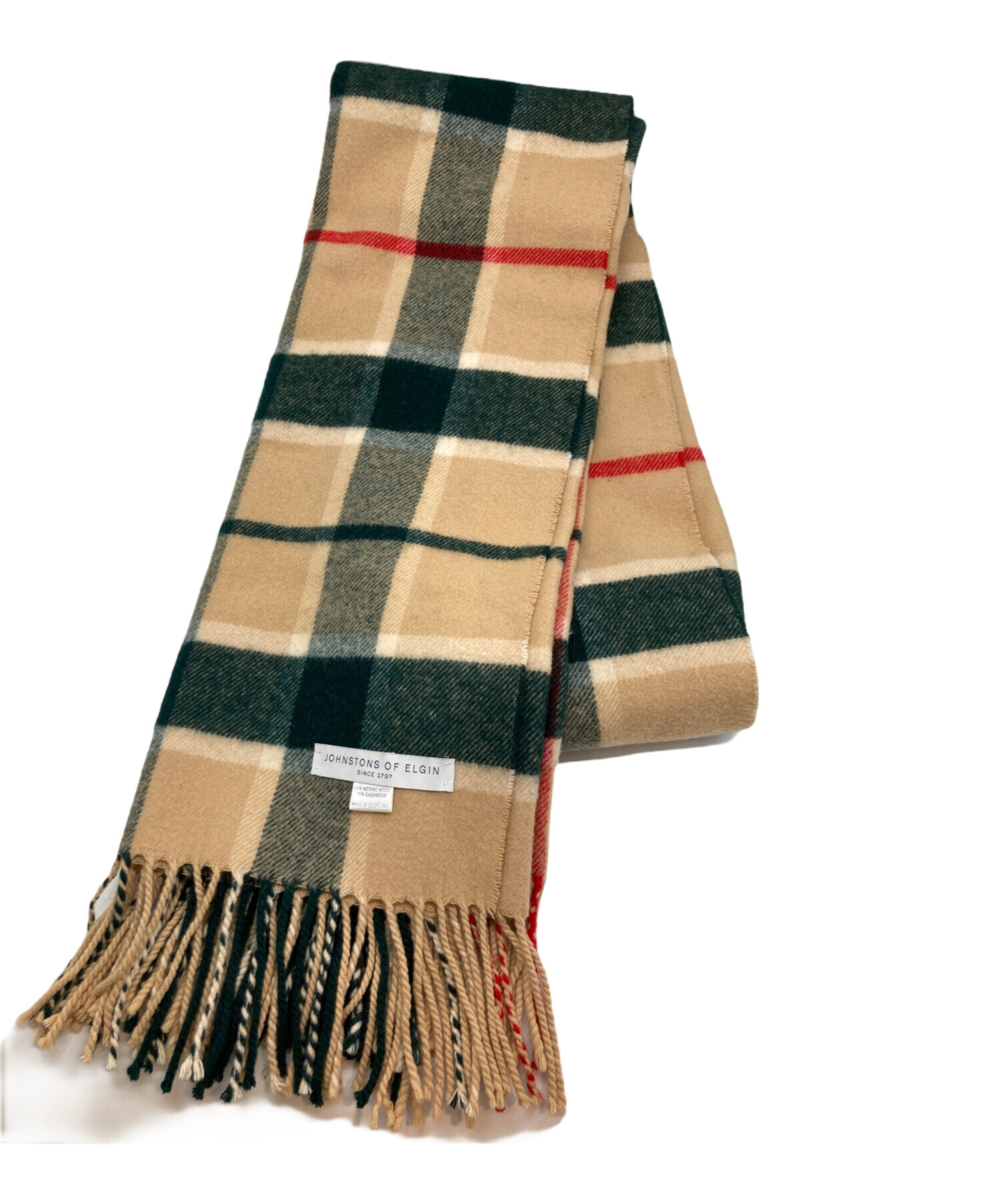 Johnstons of Elgin ベージュ カシミヤ マフラー 中古・古着通販】JOHNSTONS OF ELGIN (ジョンストンズオブエルガン