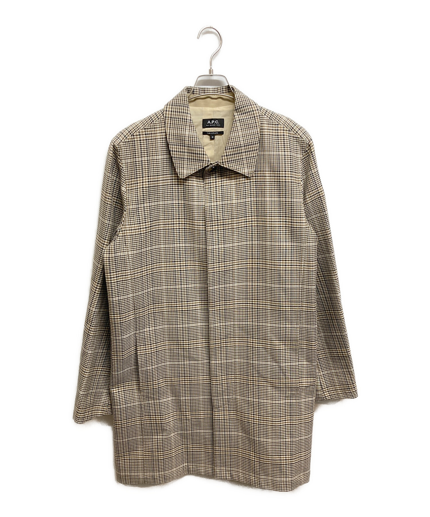 中古・古着通販】A.P.C. (アーペーセー) チェック柄 ステンカラー
