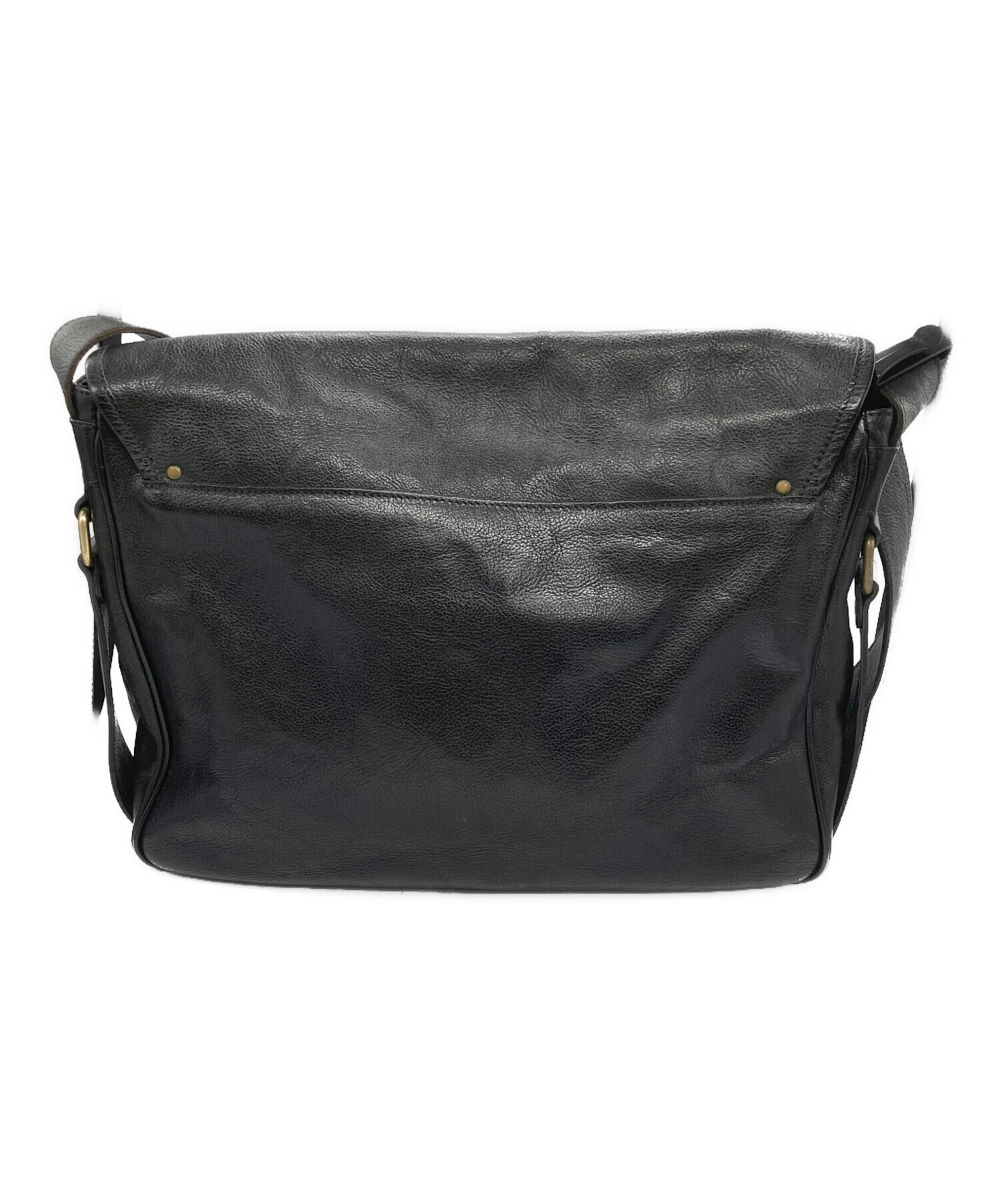 イルビゾンテ　ブラックレザーショルダーバッグ 中古・古着通販】IL BISONTE (イル ビゾンテ) レザーショルダーバッグ