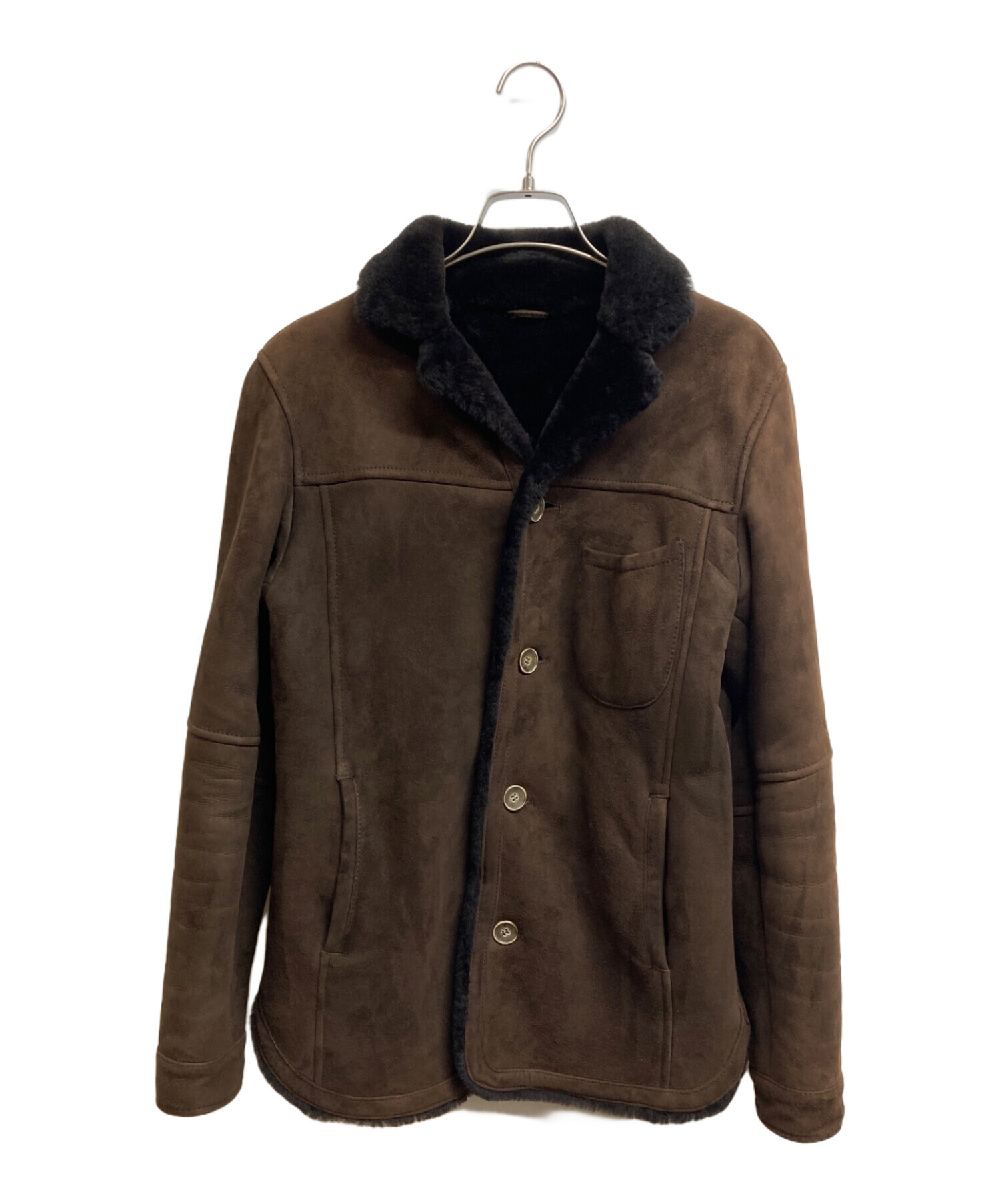 EMMETI エンメティ ムートンコート イタリア製 ブラウン 中古・古着通販】EMMETI (エンメティ) ムートンジャケット ブラウン