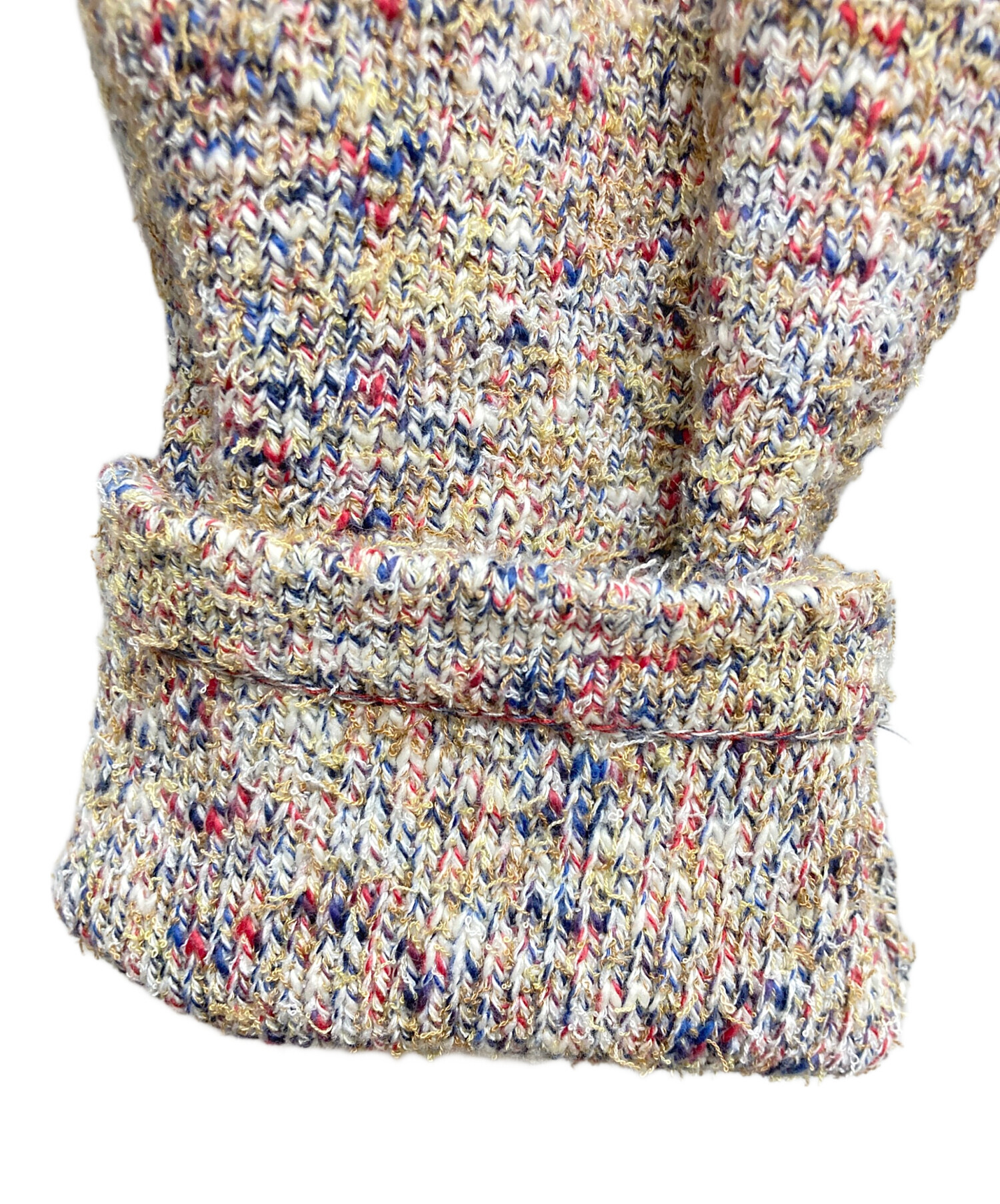 【24ss】MACPHEEマカフィー　ミックスヤーン金ボタンツイードカーディガン MACPHEE ミックスヤーンツイード トゥモローランドクルーネック