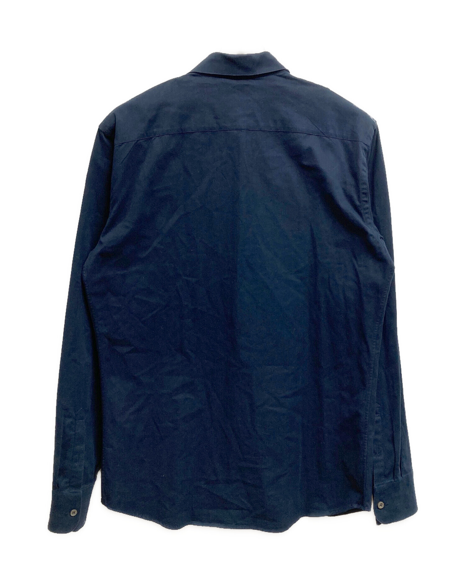 【希少】XXL PRADA プラダ ロゴ ジップアップ 長袖シャツ ネイビー 希少】XXL PRADA プラダ ロゴ ジップアップ 長袖シャツ ネイビー