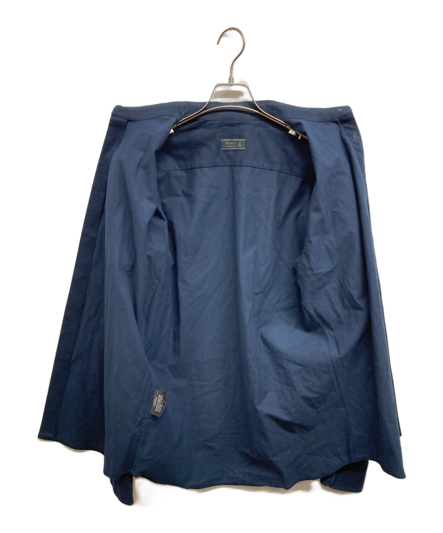 中古・古着通販】PRADA (プラダ) 長袖シャツ ネイビー サイズ:16/41