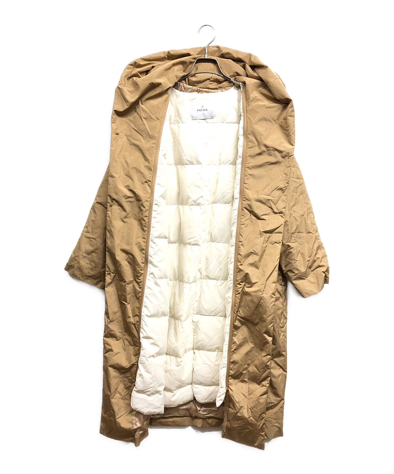 中古・古着通販】MOGA (モガ) フード付き ダウンロングコート ブラウン