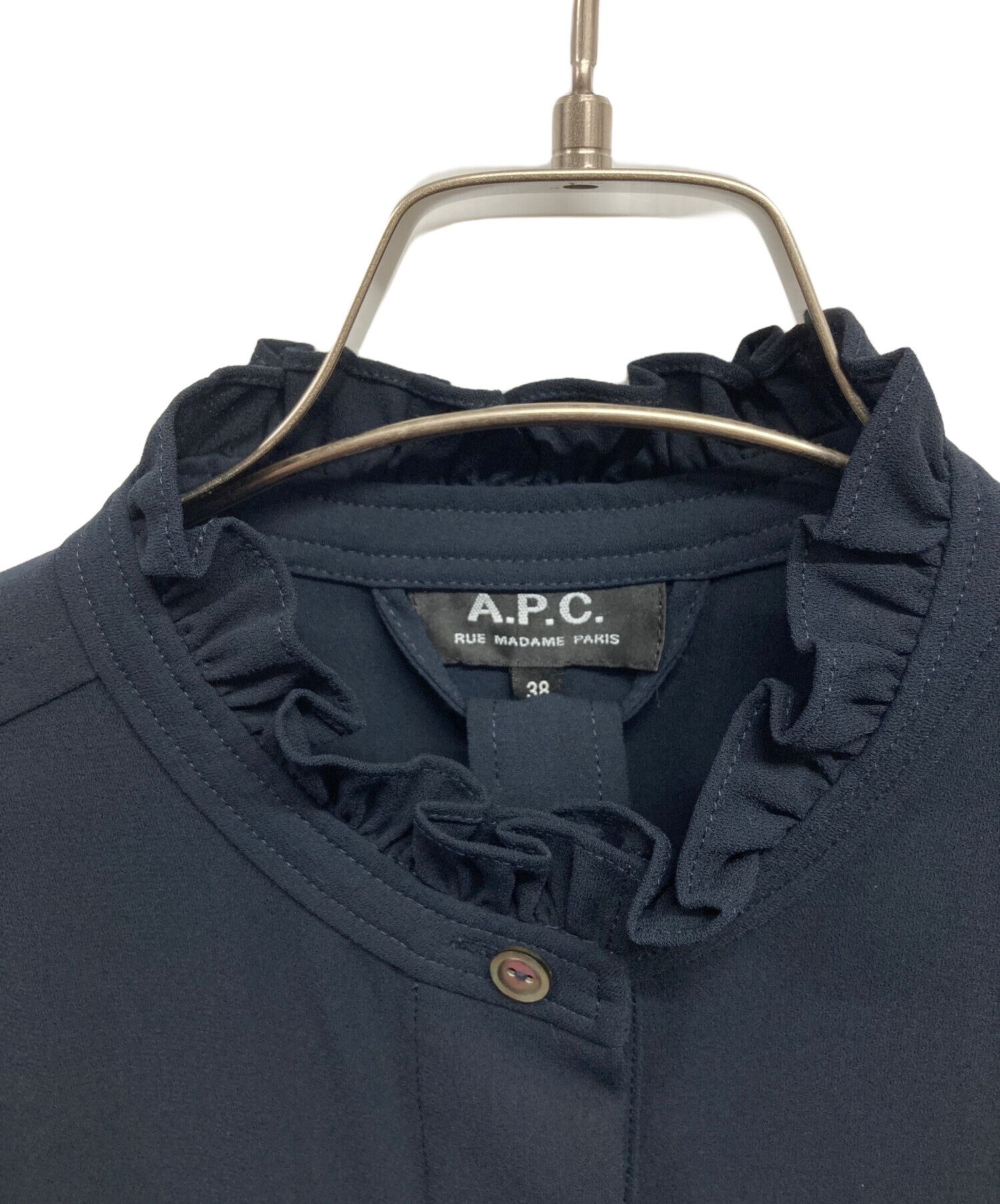 中古・古着通販】A.P.C. (アーペーセー) フリルネックワンピース 