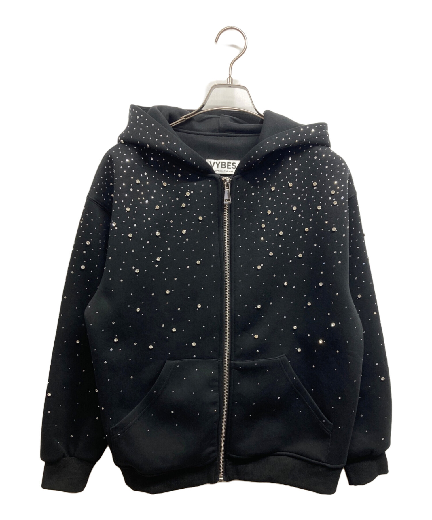 中古・古着通販】VYBES (ヴァイブス) ビジュージップパーカー ブラック