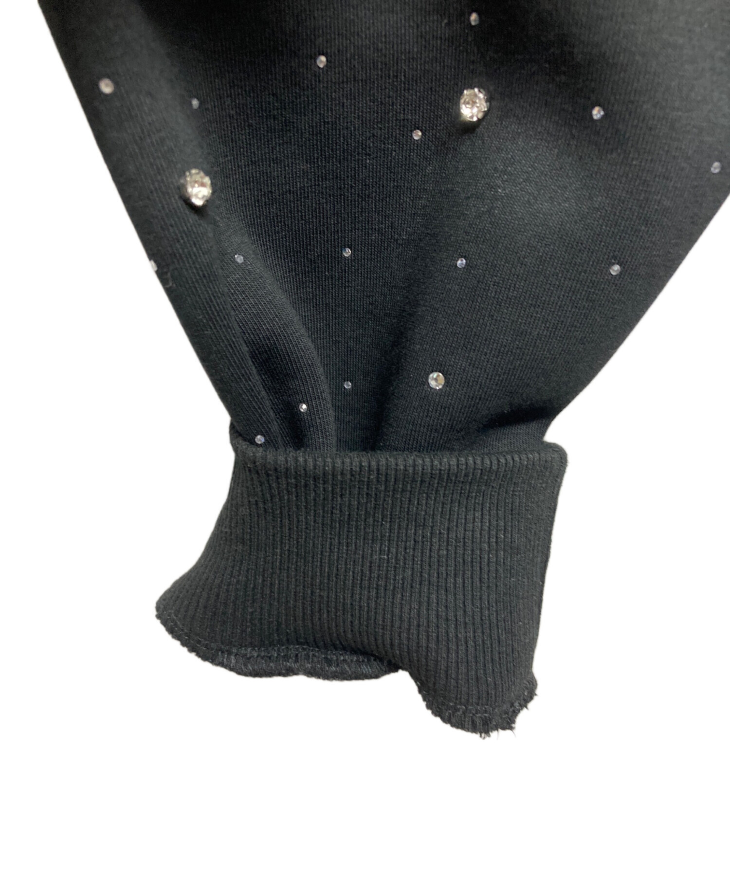 VYBES スパンコール ブラック パーカー 中古・古着通販】VYBES (ヴァイブス) ビジュージップパーカー ブラック