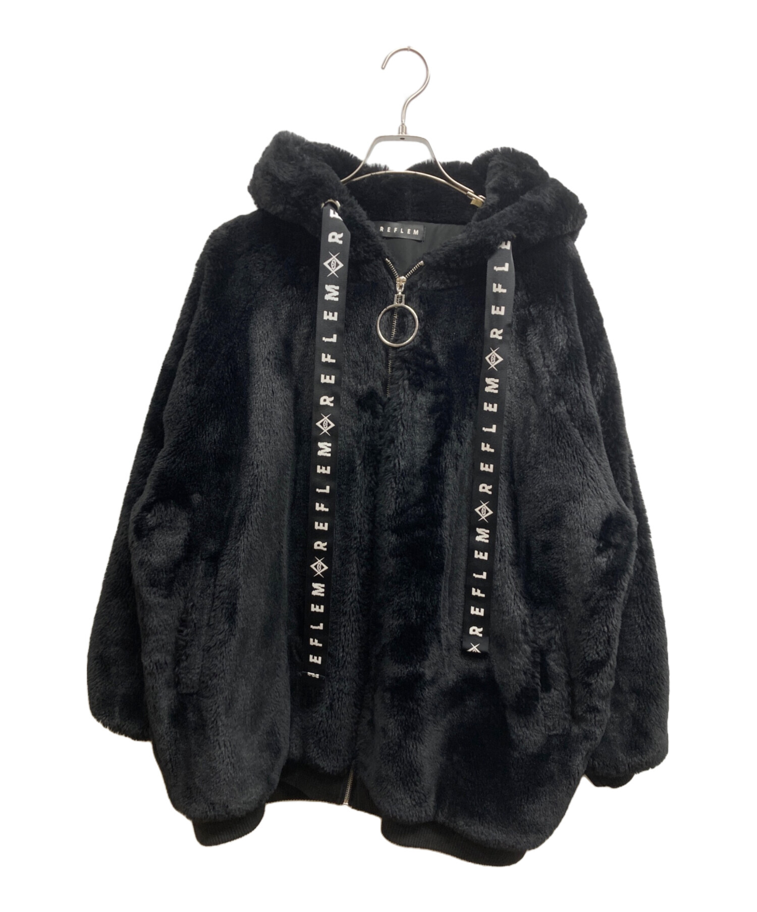 中古・古着通販】REFLEM (レフレム) うさ耳BIGファーパーカー ブラック