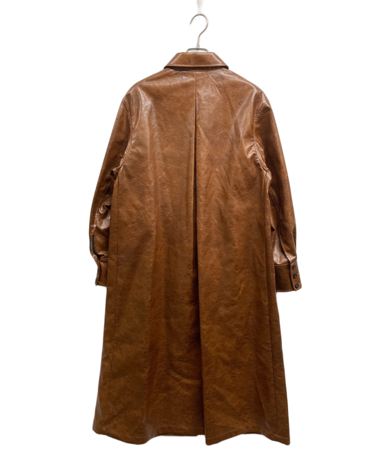 AMERI VINTAGE　フェイクレザーコート 中古・古着通販】AMERI (アメリ) CRASH FAKE LEATHER COAT ブラウン