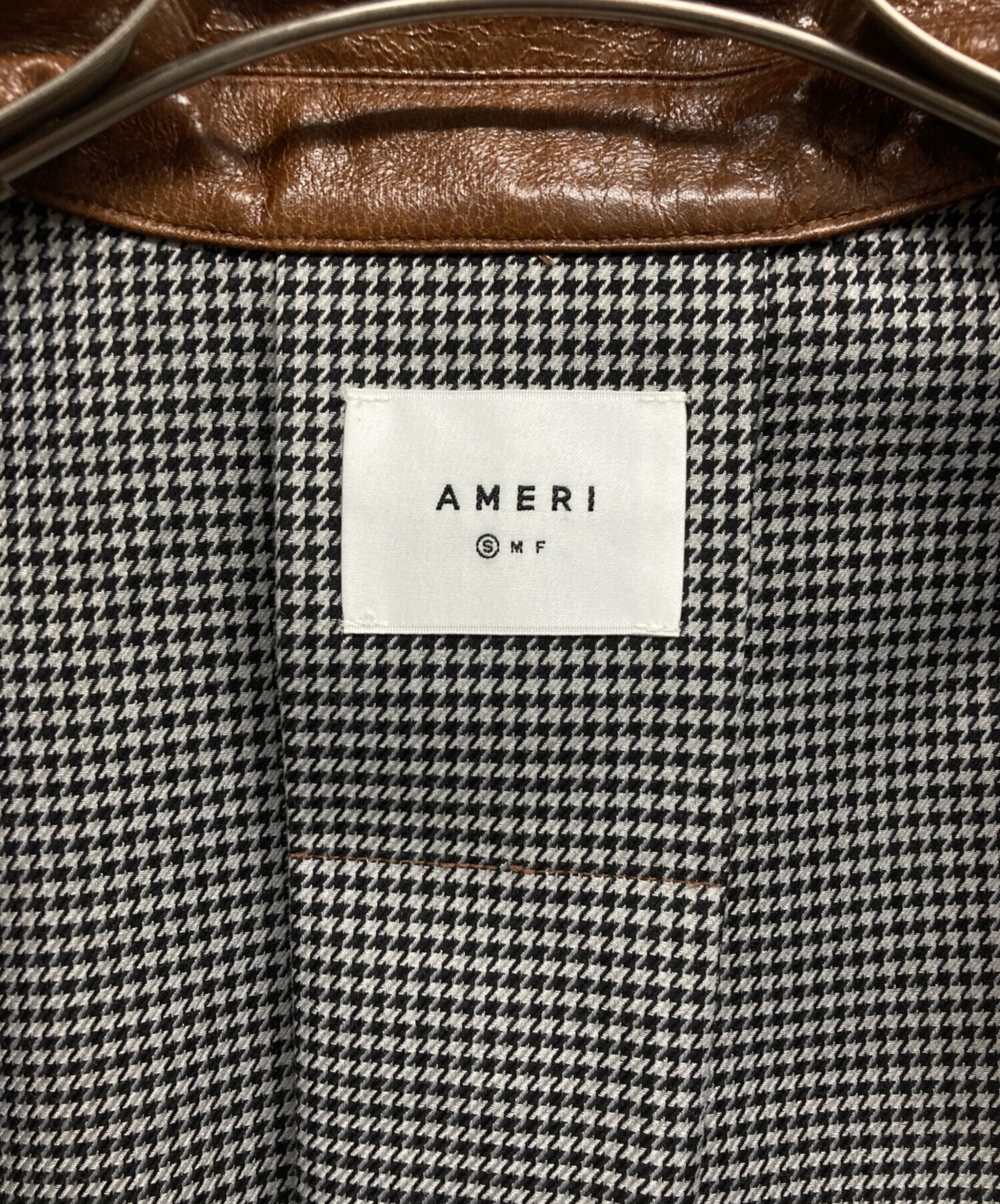 中古・古着通販】AMERI (アメリ) CRASH FAKE LEATHER COAT ブラウン