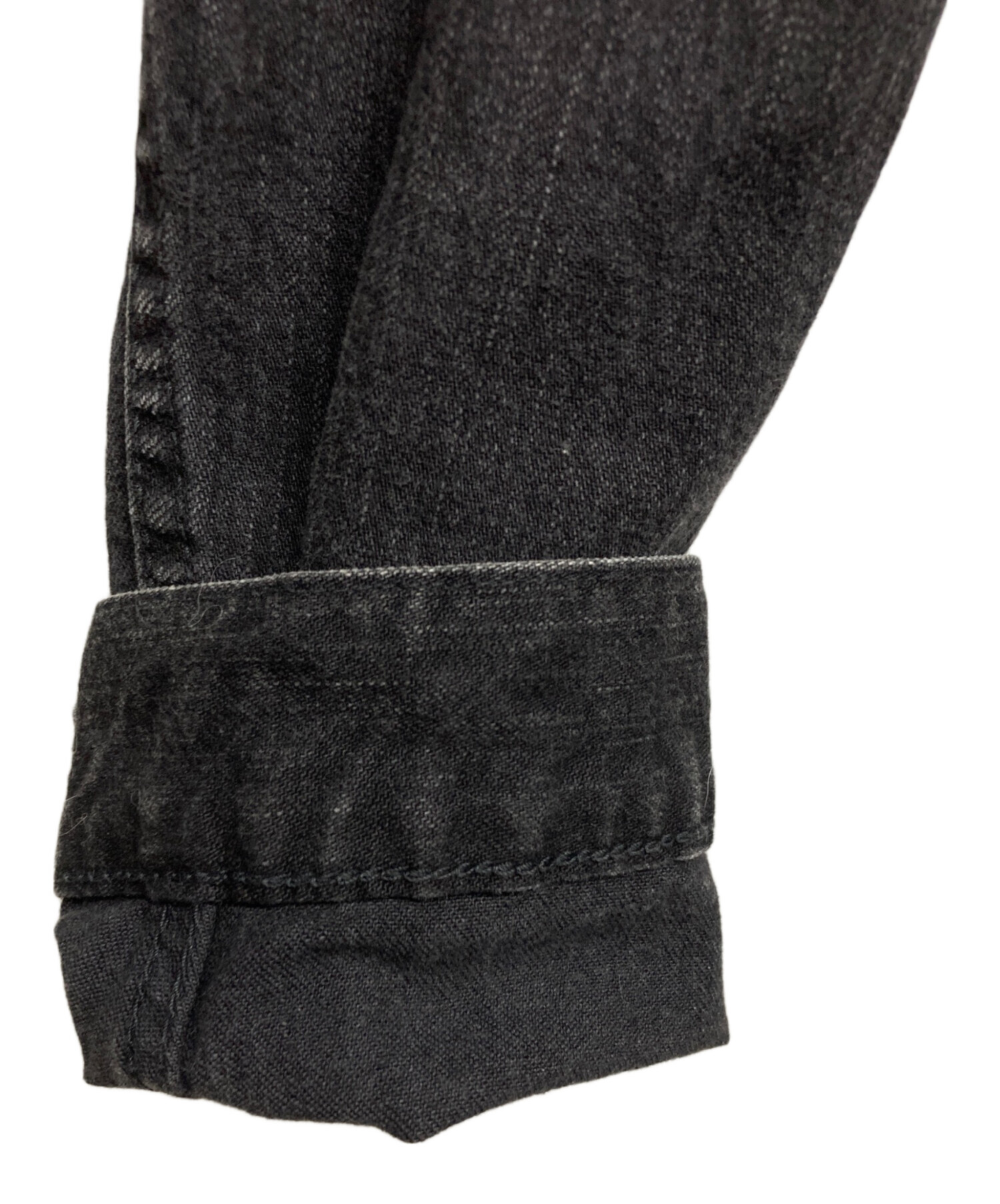 美品　STAMMBAUM シュタンバウム DENIM JACKET ブラック 中古・古着通販】STAMMBAUM (シュタンバウム) BLACK DENIM JACKET