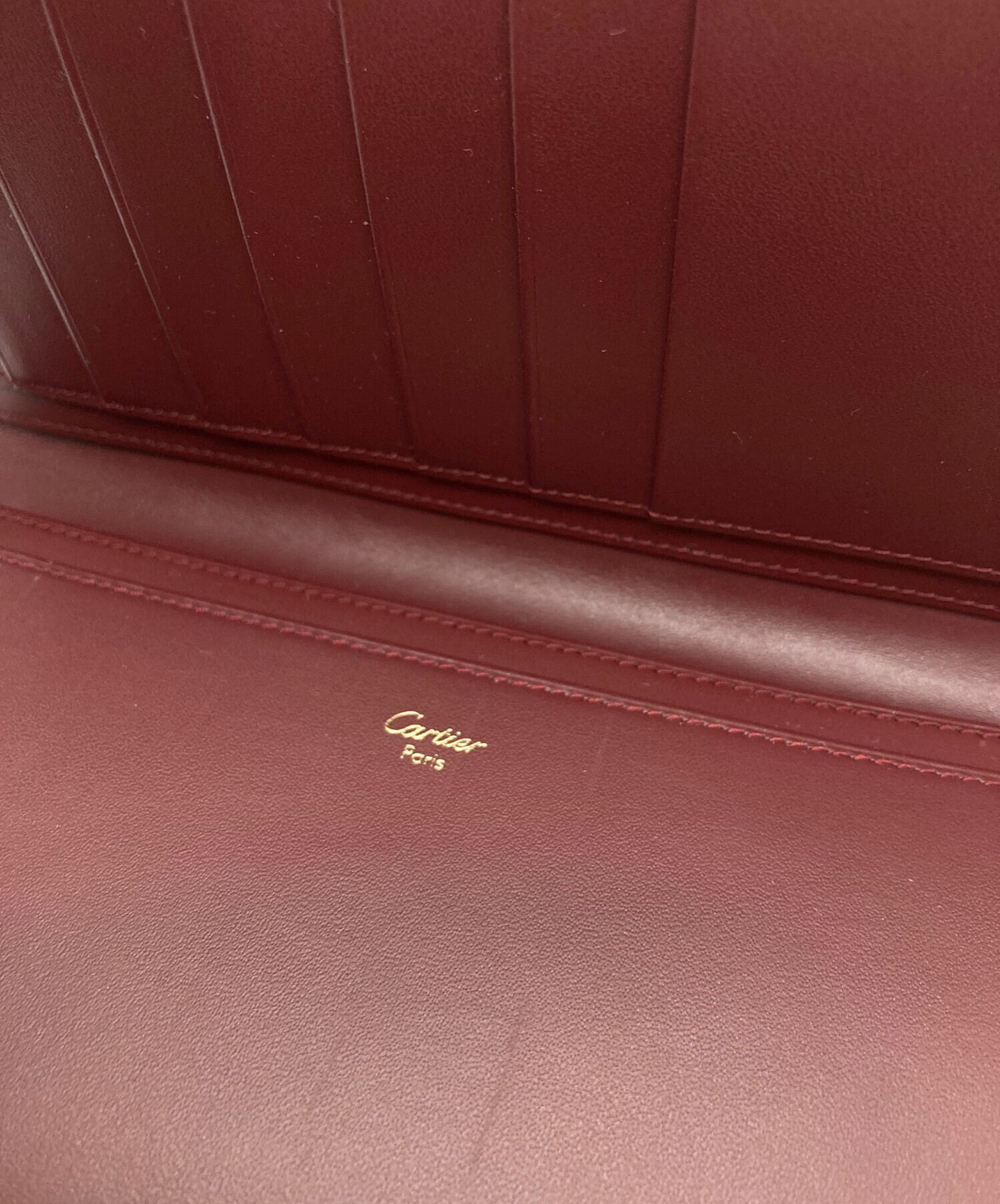 中古・古着通販】Cartier (カルティエ) 二つ折り長財布 レッド