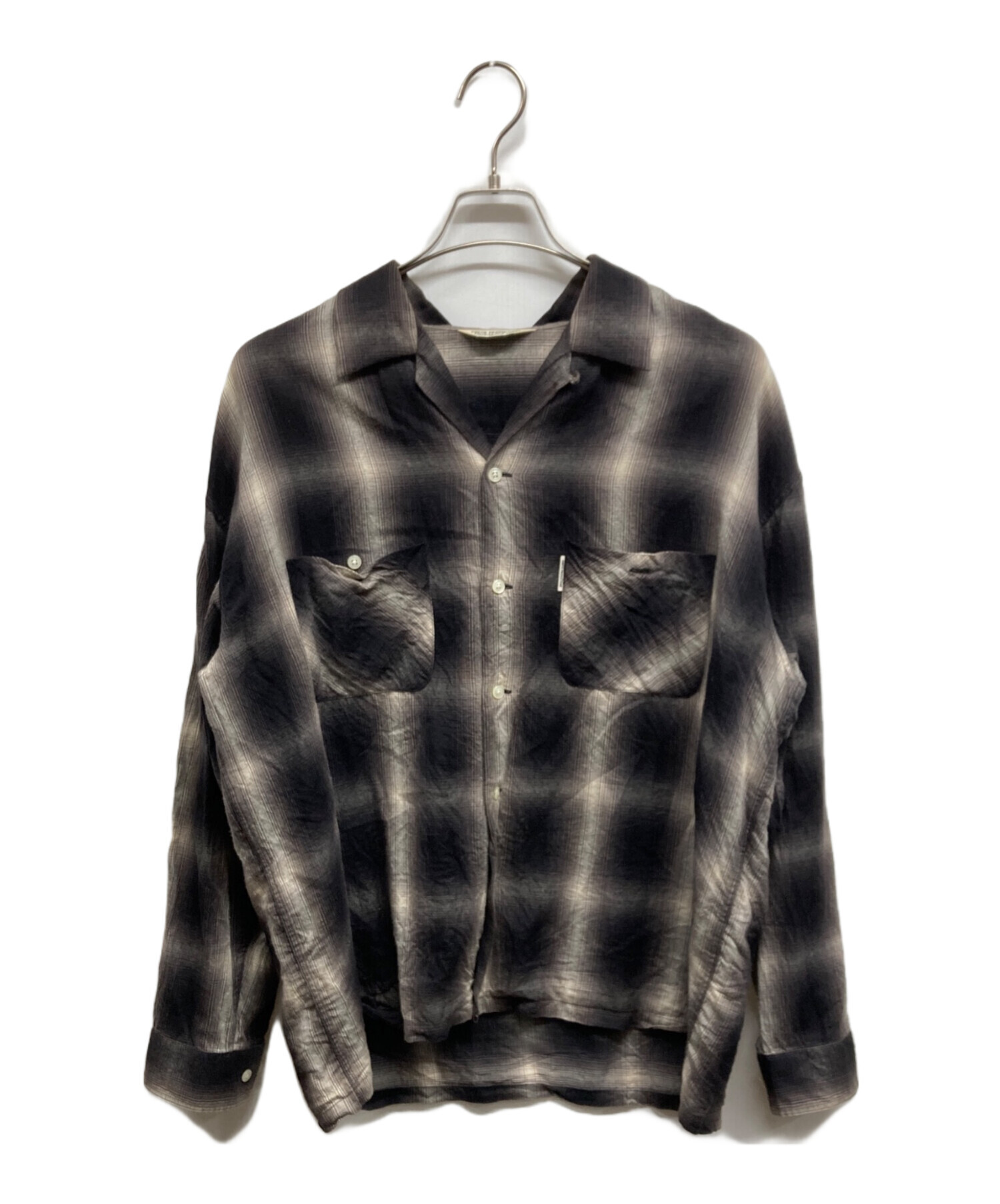 COOTIE PRODUCTIONS チェックシャツ COOTIE バッファローチェックシャツ ブラック×アイボリーXL ワイド KJ