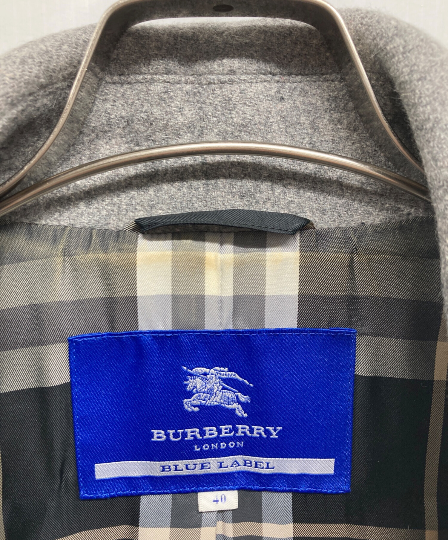 バーバリー　ウールジャケット　青グレー色　BURBERRY BLUE LABEL 中古・古着通販】BURBERRY BLUE LABEL (バーバリーロンドンブルー