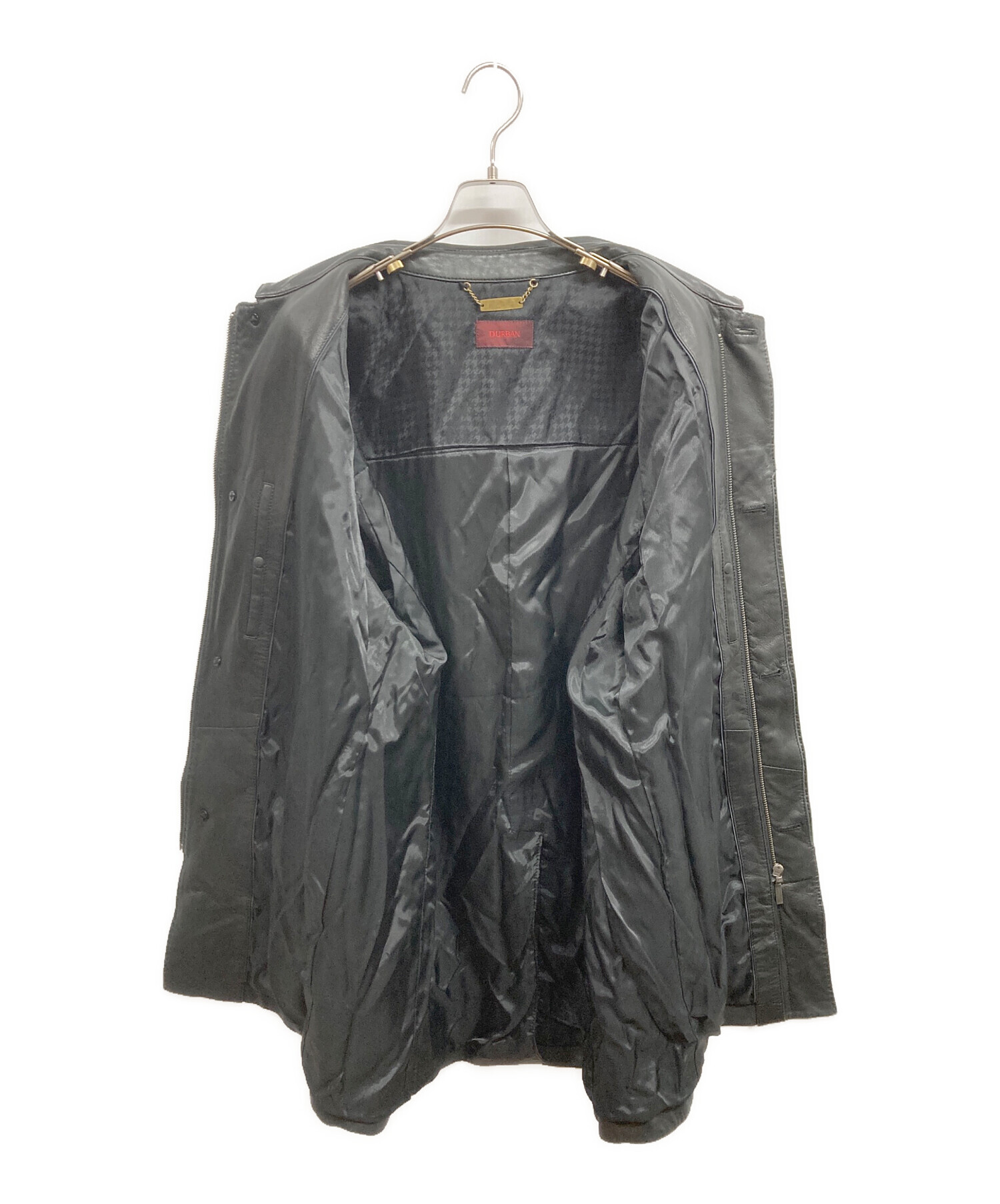 中古・古着通販】D'URBAN (ダーバン) レザーコート ブラック サイズ:LL