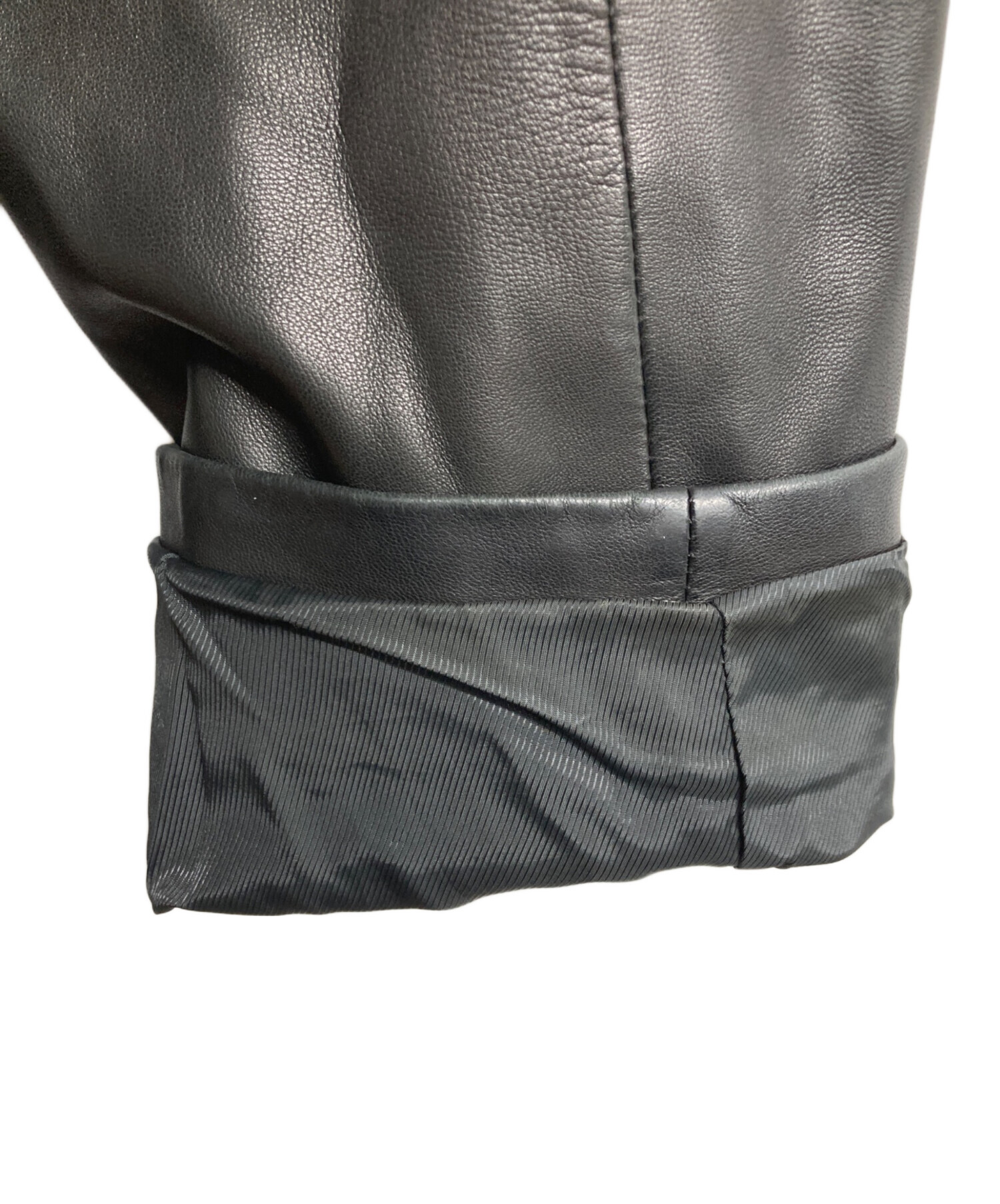 D'URBANレザーコート 中古・古着通販】D'URBAN (ダーバン) レザーコート ブラック サイズ:LL