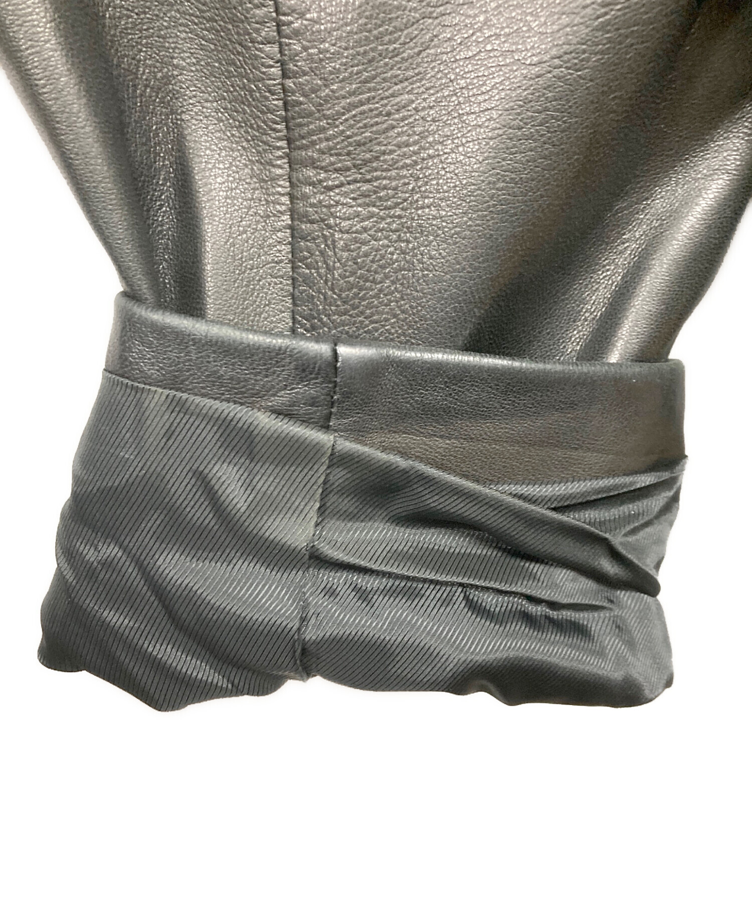 中古・古着通販】D'URBAN (ダーバン) レザーコート ブラック サイズ:LL